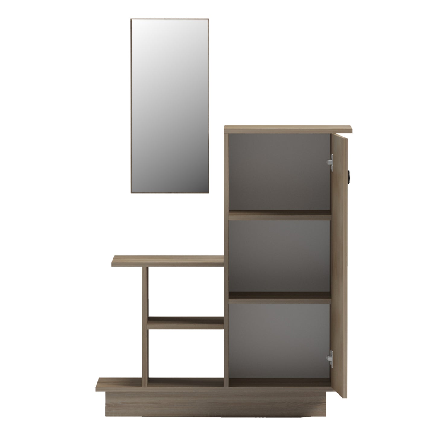 Entrance Furniture With Wall Mirror Song Hm18379.01 Melamine In Sonama 80x30x90hcm