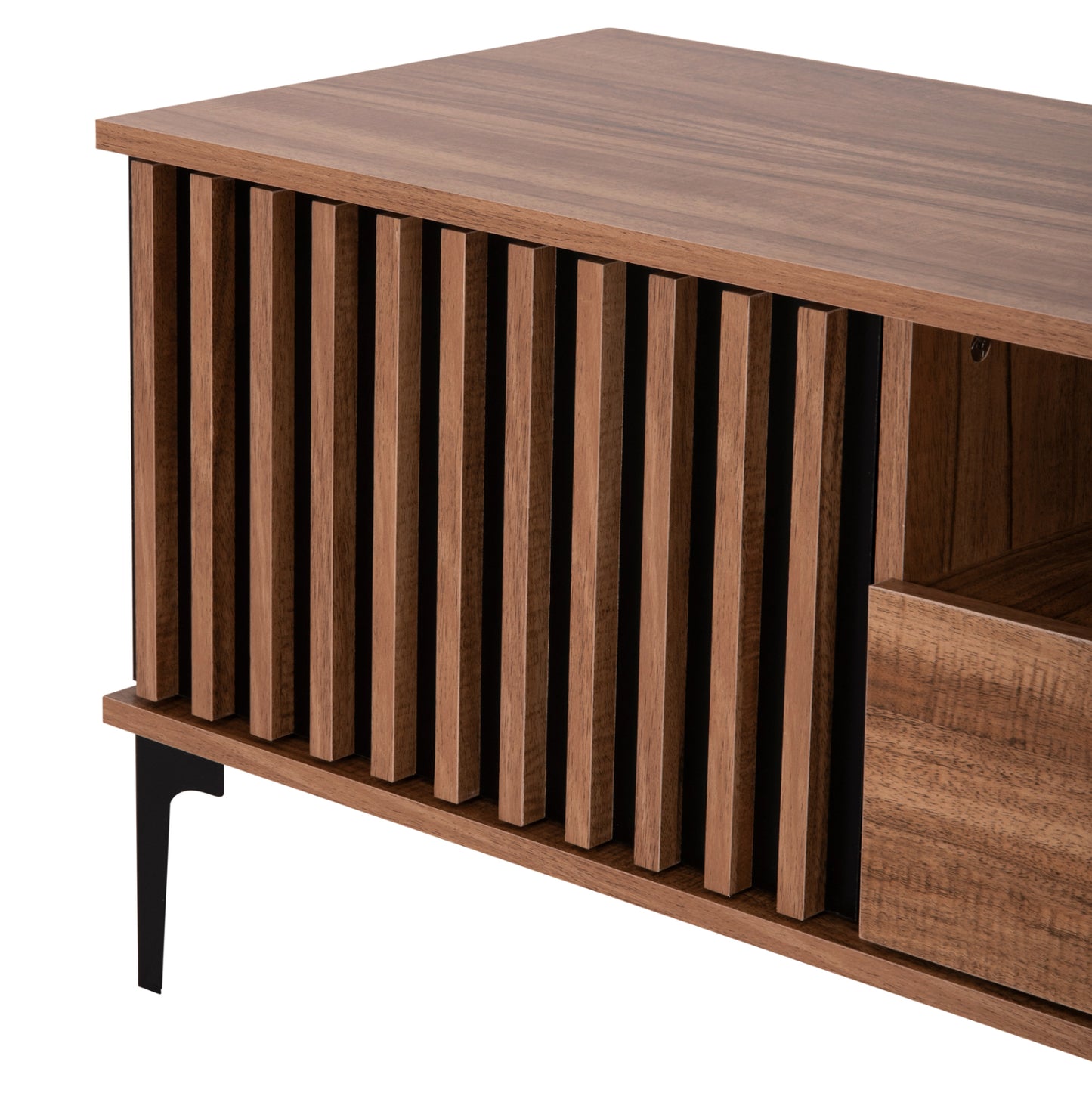 Tv Furniture Series Harry Hm18008.01 Melamine In Natural Wood Color And Black 200x40x47,5hcm.