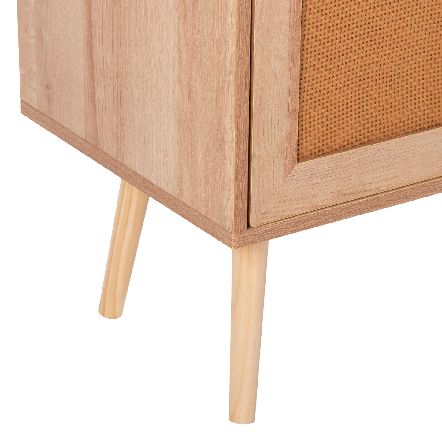 Tv Stand Melamine Colm Rattan Doors Hm9223.11 Natural Color 120x39x56,5hcm.