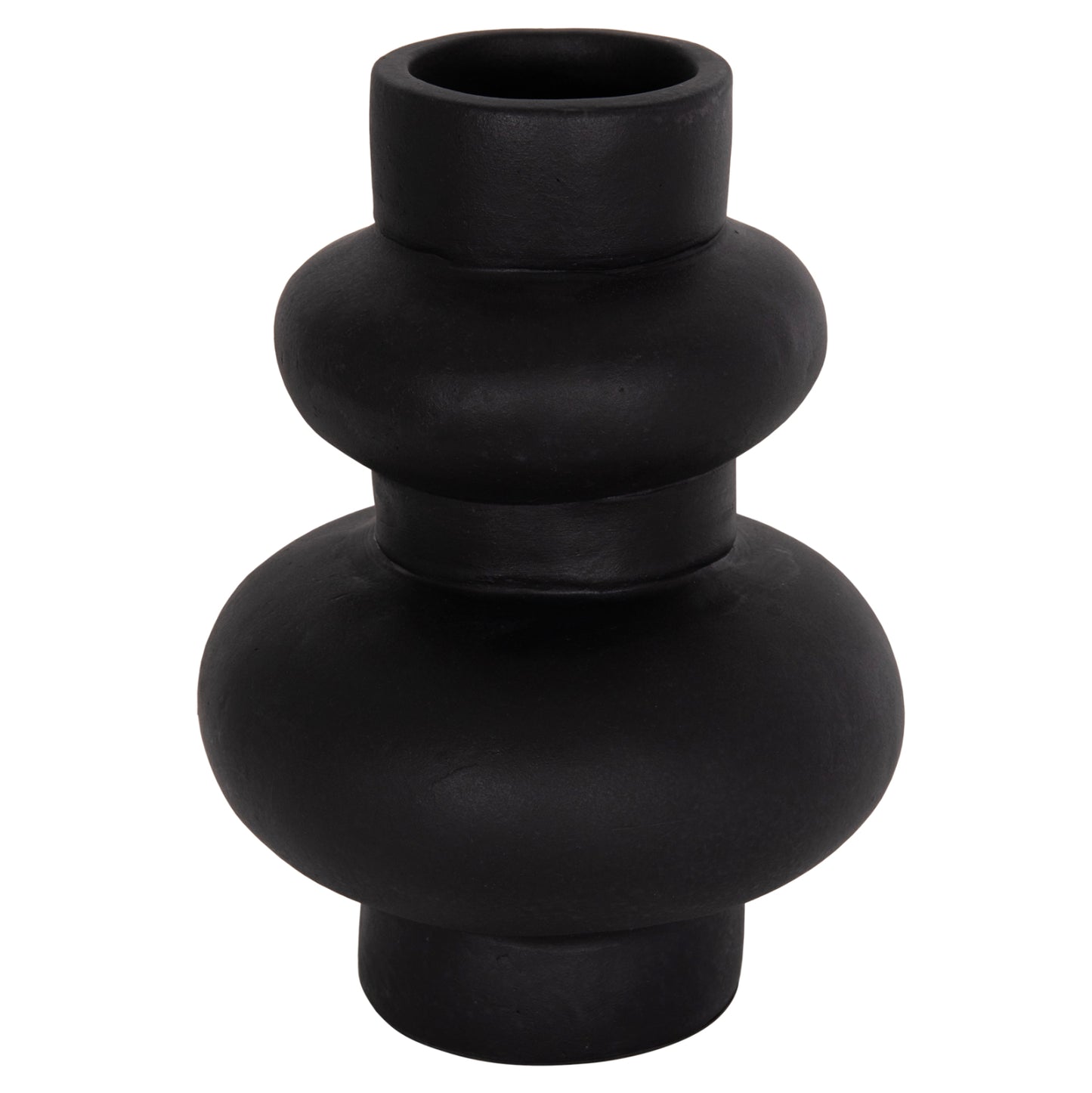 Table Decorative Vase Lema Hm4664.01m Terracota In Black--Φ22x29hcm.
