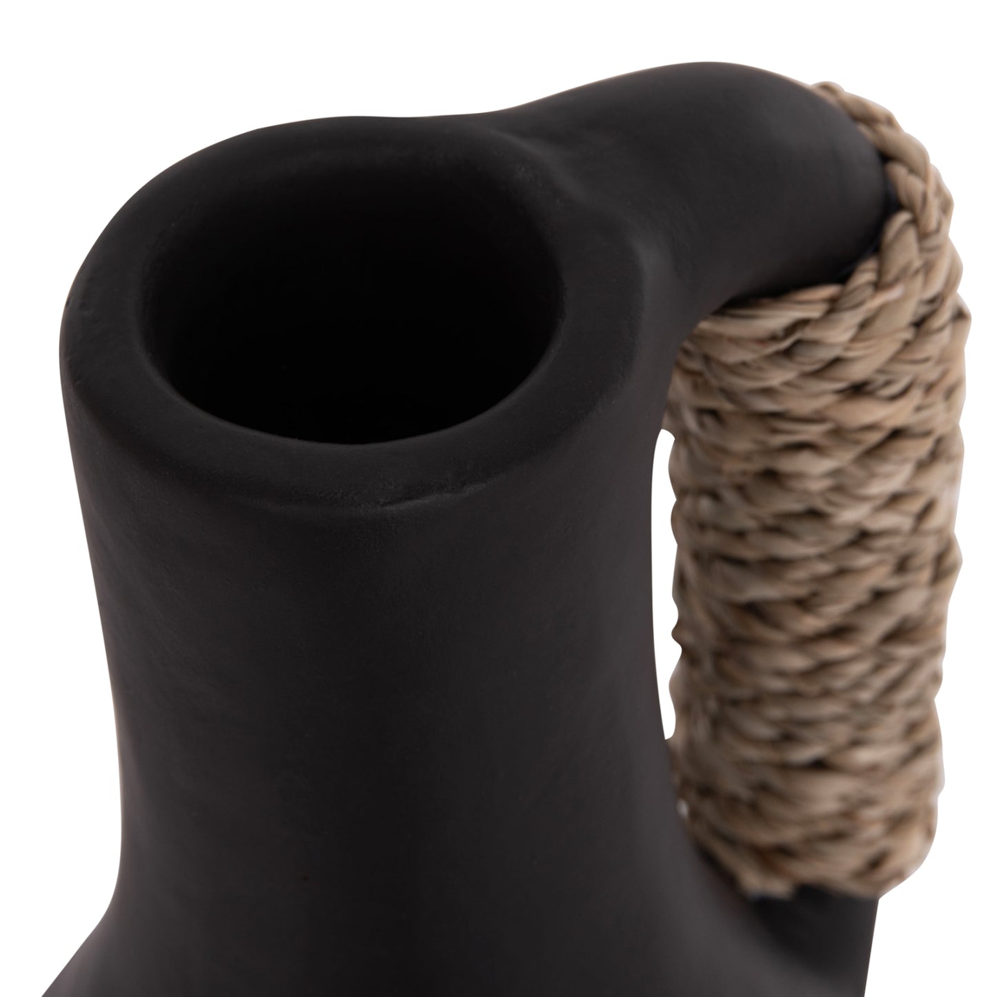 Table Decorative Vase Cammer Hm4687.01l Terracota In Black--Φ18x39hcm.