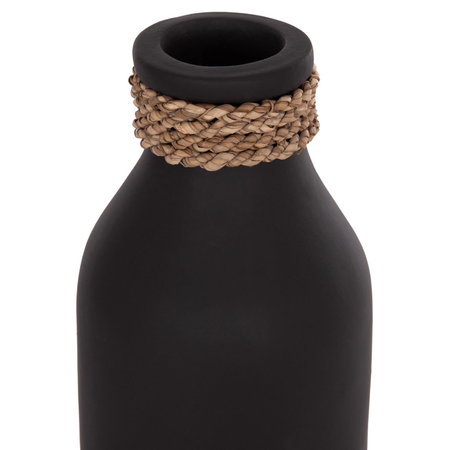 Table Decorative Vase Cammer Hm4687.01m Terracota In Black--Φ13x34hcm.