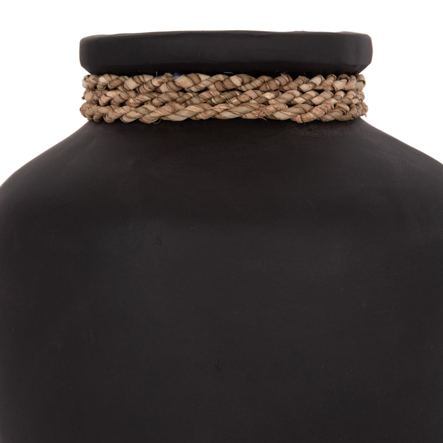 Table Decorative Vase Cammer Hm4687.01s Terracota In Black--Φ22x20hcm.