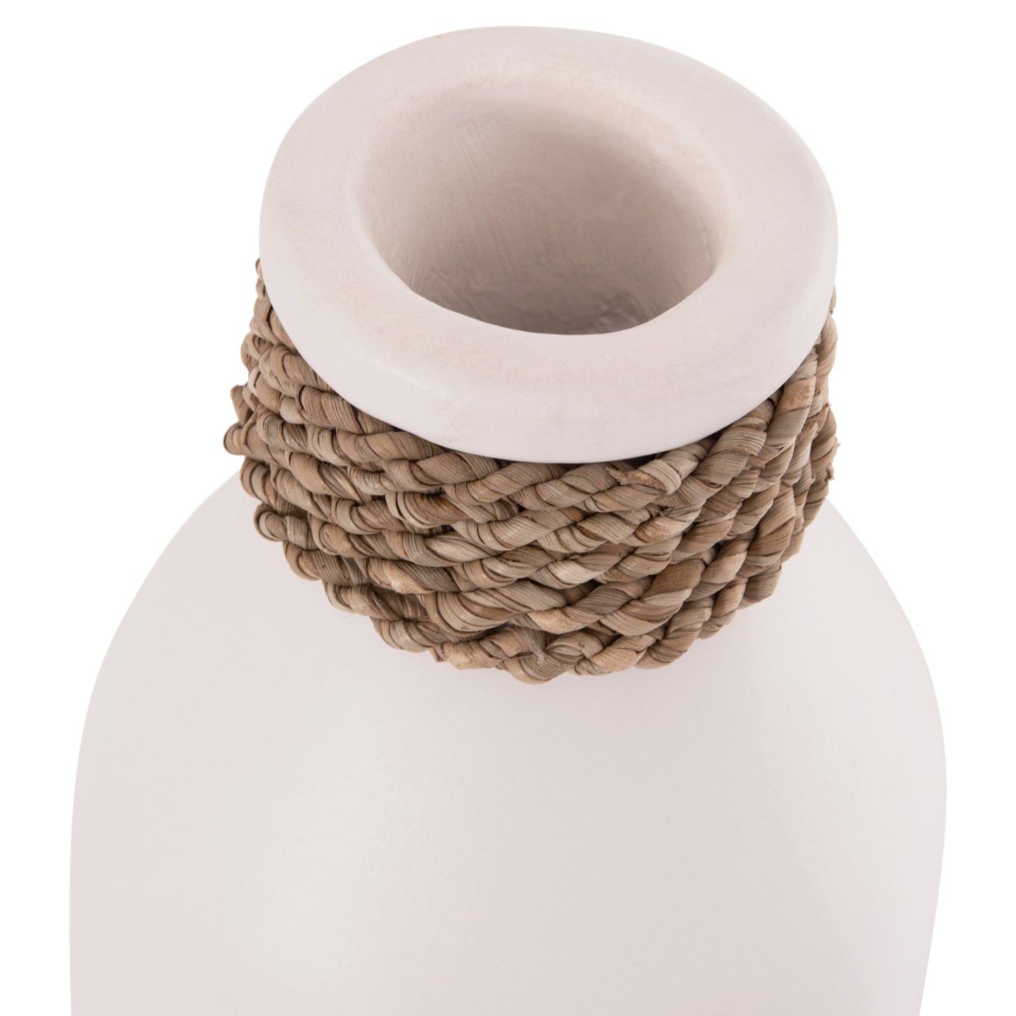 Table Decorative Vase Cammer Hm4687.02m Terracota In White--Φ13x34hcm.