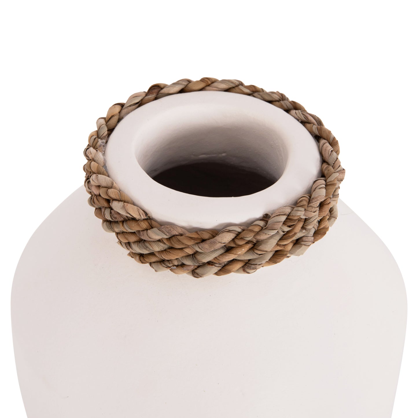 Table Decorative Vase Cammer Hm4687.02xs Terracota In White--Φ16x15hcm.