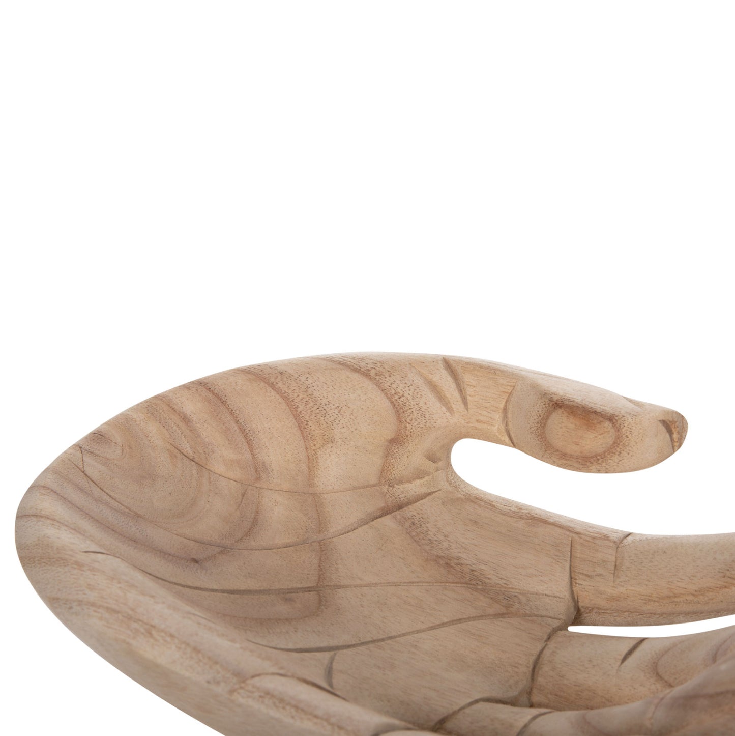 Table Decoration Left Hand Hm4278l Solid Albasia Wood In Natural 30x20x10hcm.