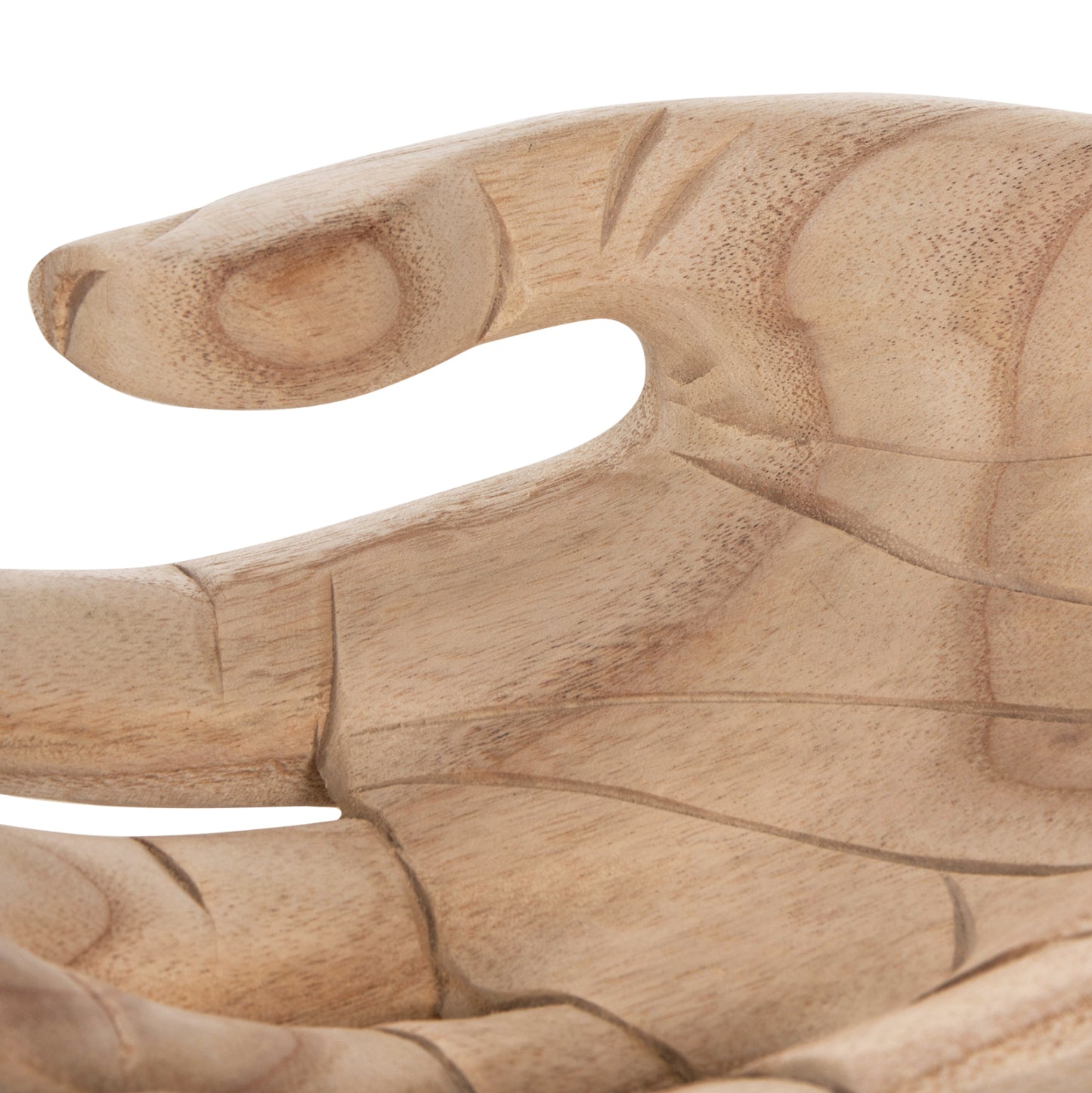 Table Decoration Right Hand Hm4278r Solid Albasia Wood In Natural 30x20x10hcm.
