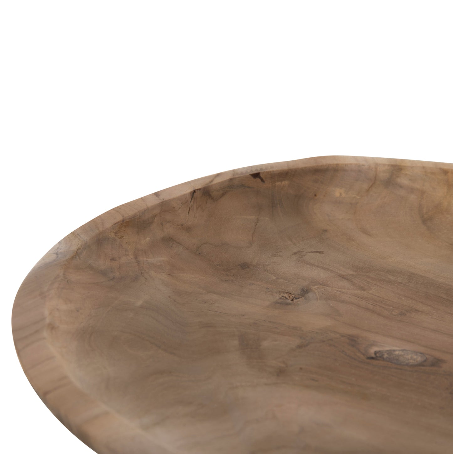 Table Decor Hm4293 Oval Trey Made Of Recycled Teak Wood 45x35x4h Cm.
