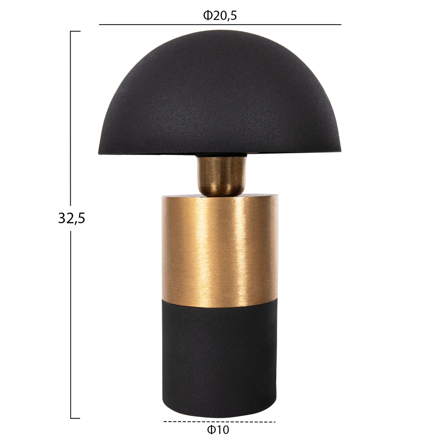 Table Lamp Pune Hm4245.04 Metal In Black-gold Φ20,5x32,5hcm.