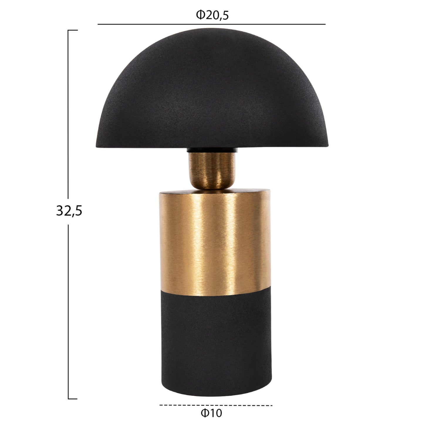 Table Lamp Pune Hm4254.04 Metal In Black-gold Φ20,5x32,5hcm.