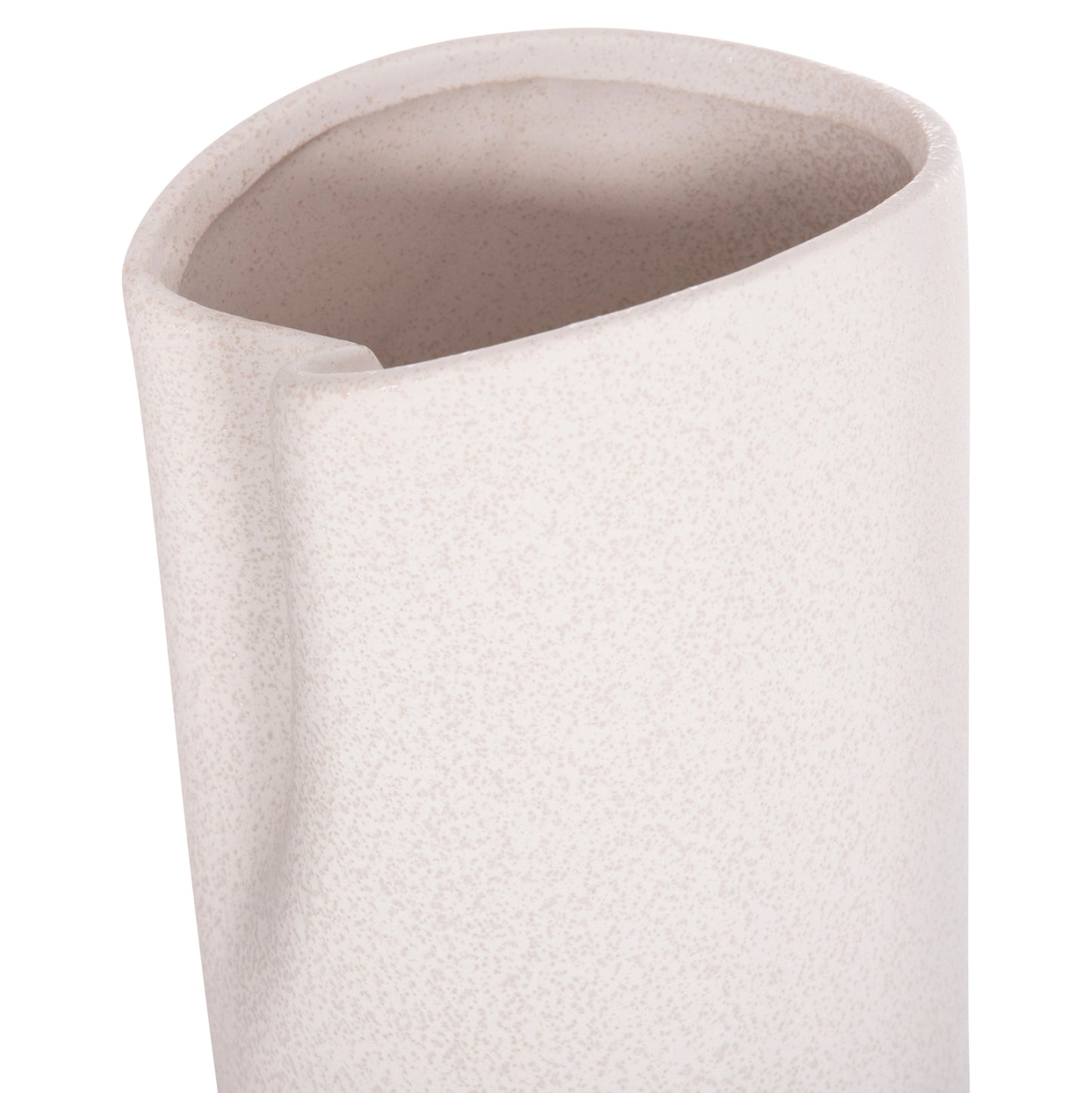 Ceramic Table Decor Glaze Hm4606.01 Off White With Crystallisation 17x16.5x38hcm.