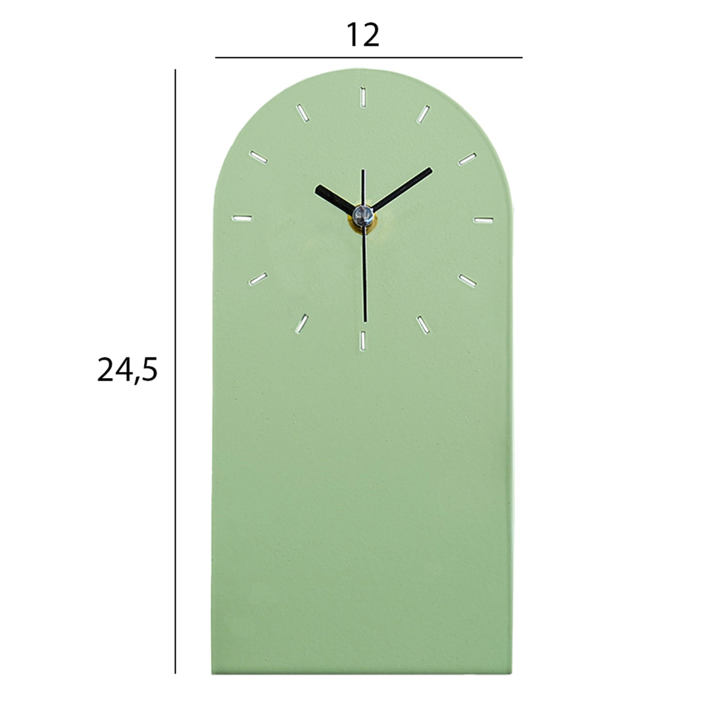 Table Clock Hm4339.02 Metal In Light Green 12x24.5h Cm.