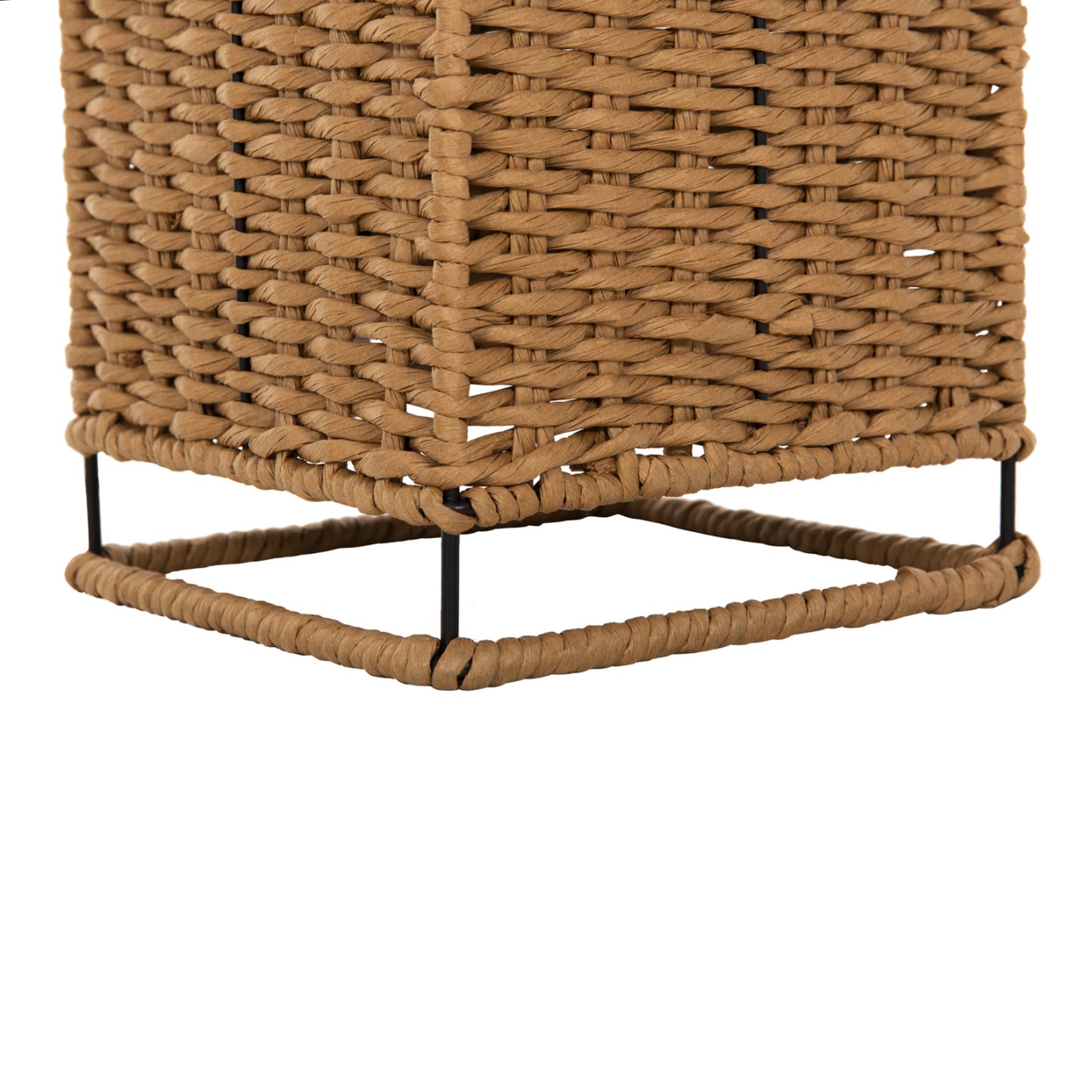 Floor Standing Lamp Hm4355 Metal-paper Rope In Sand Beige-black 21x21x119,5hcm.