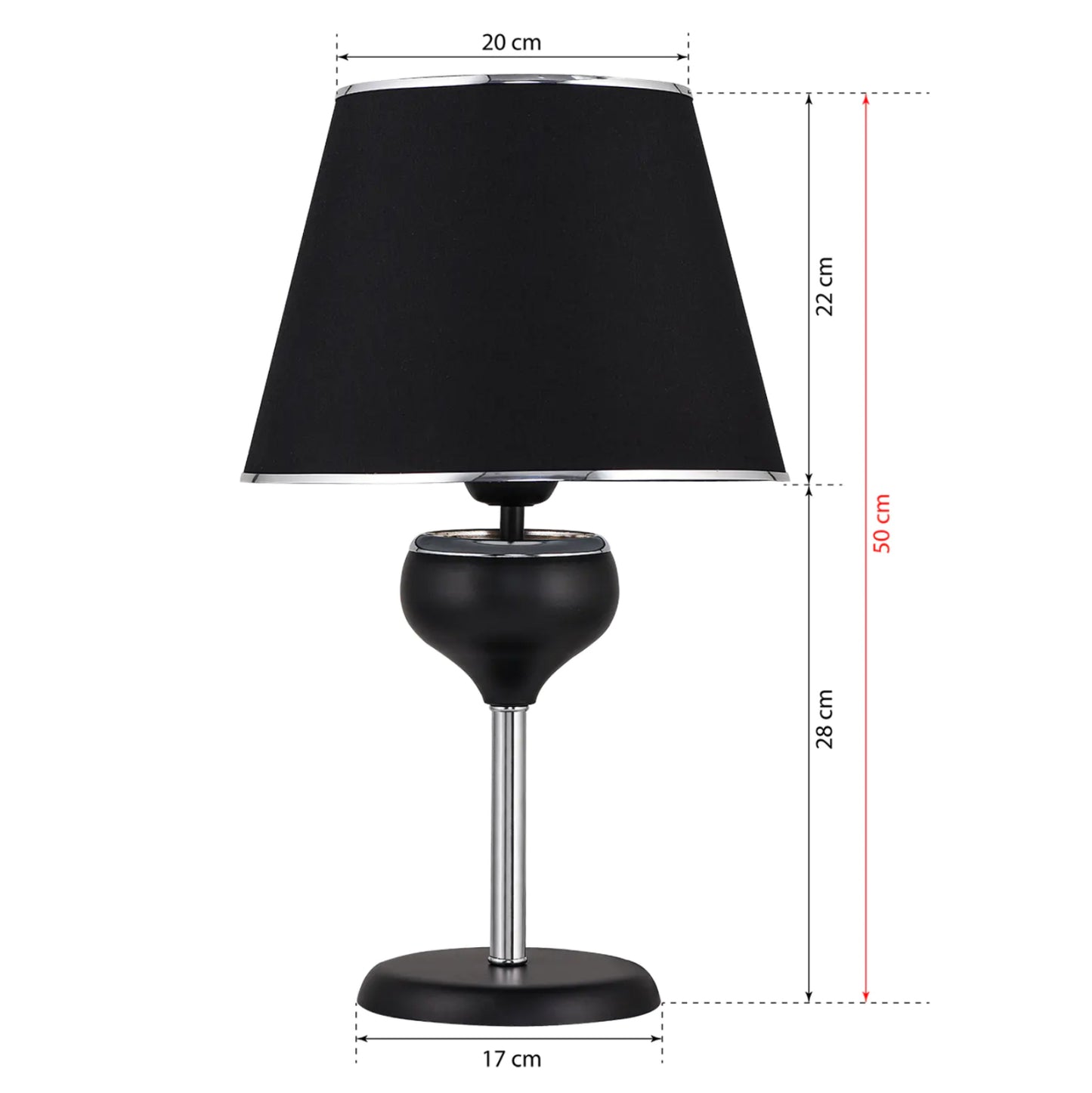 Table Lamp Fb97669.02, Black-chrome, Φ20x50