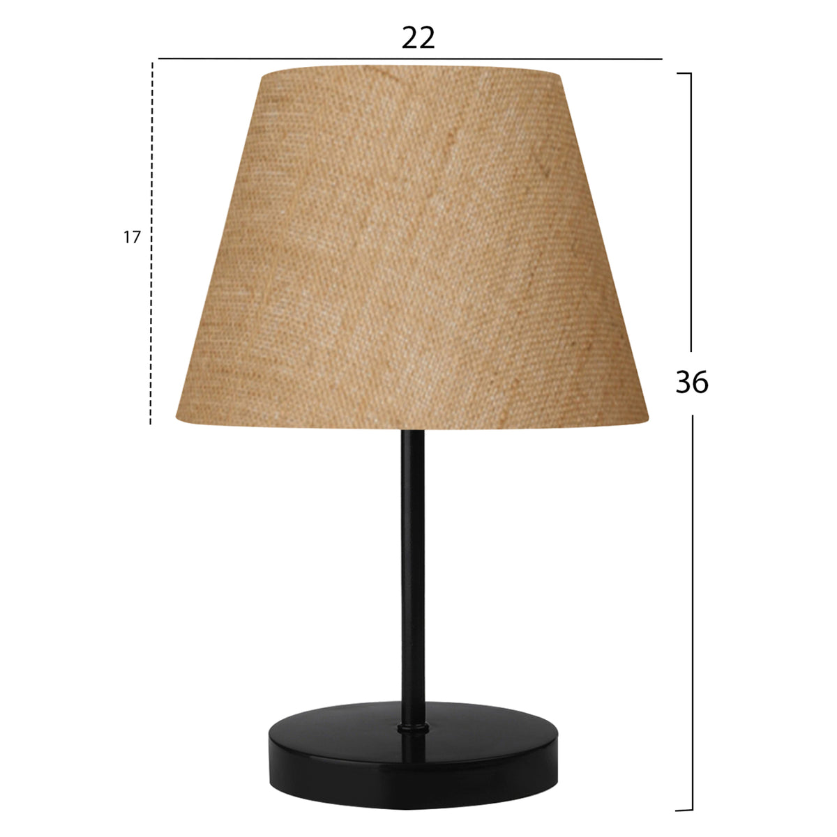 Table Lamp ΗΜ7602.01 Black Base, Black Column, Sandy Beige Cap