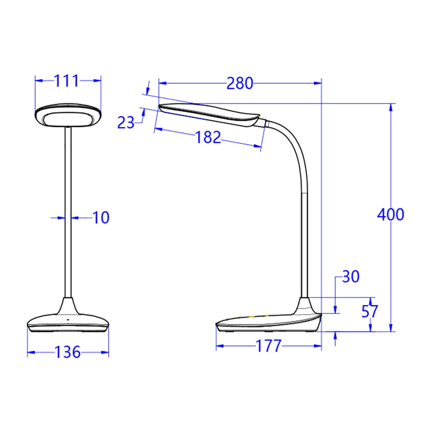 Table Lamp Led Blain Hm4444.02 Black Abs 13.6x17.7x40h Cm.