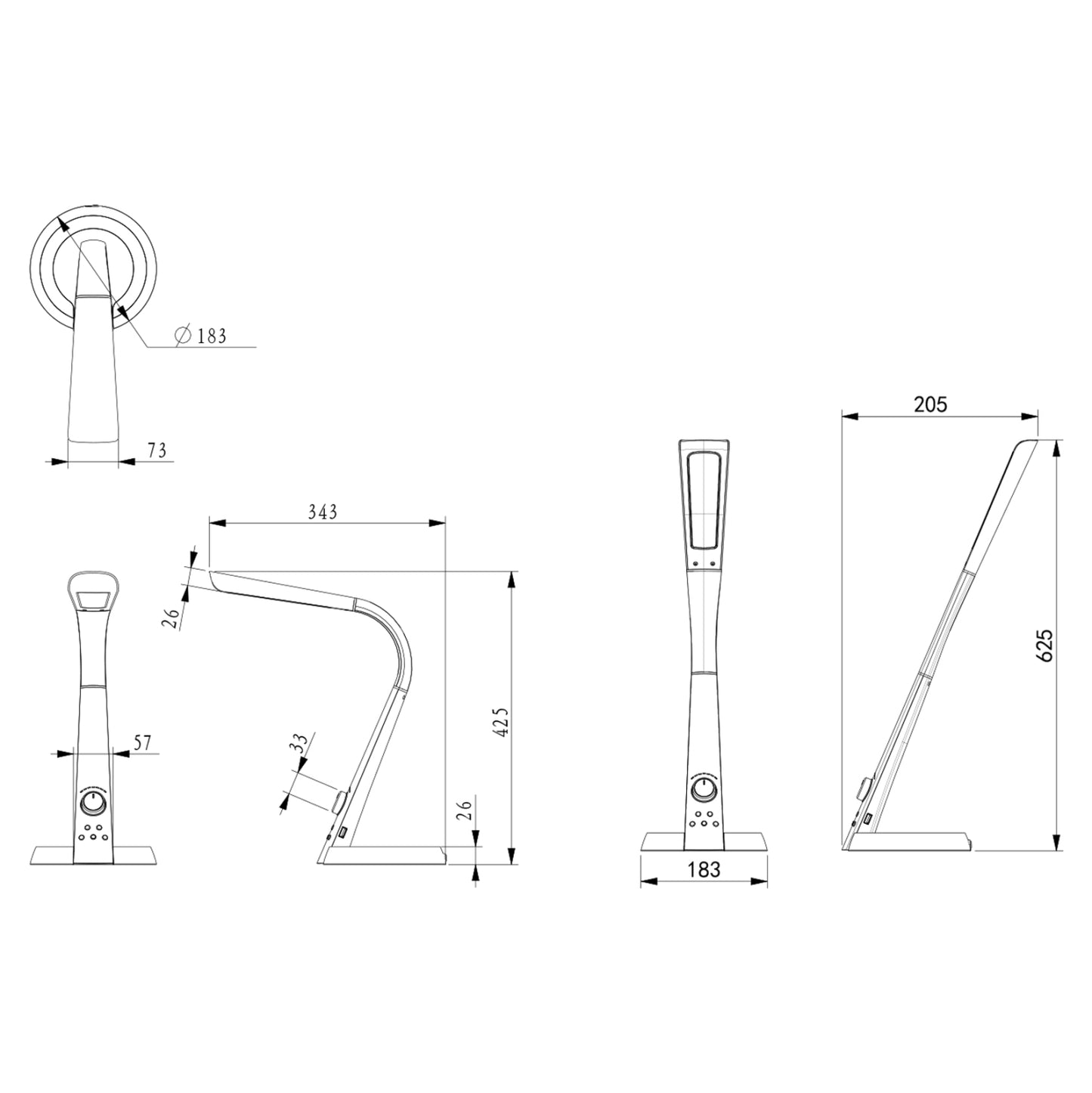 Desk Lamp Led Blain Pro Hm4451.02 Black Color 34,3x18,3x42,5hcm.