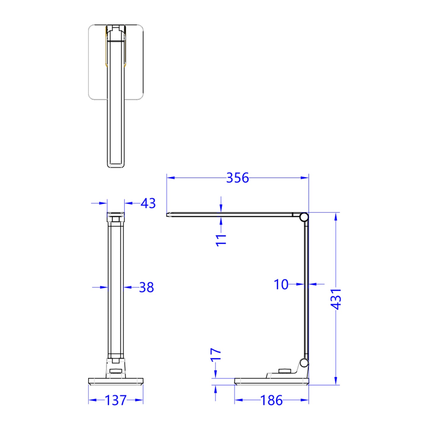 Desk Lamp Led Blain Pro Hm4458.08 Abs Base And Aluminum Arms In Silver Color 35,6x43,1hcm.