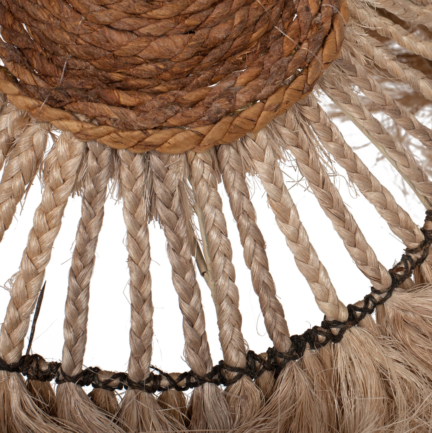 Ceiling Pendant Made Of Abaca Fibers In Natural Color 40x40x40-80hcm.hm7806