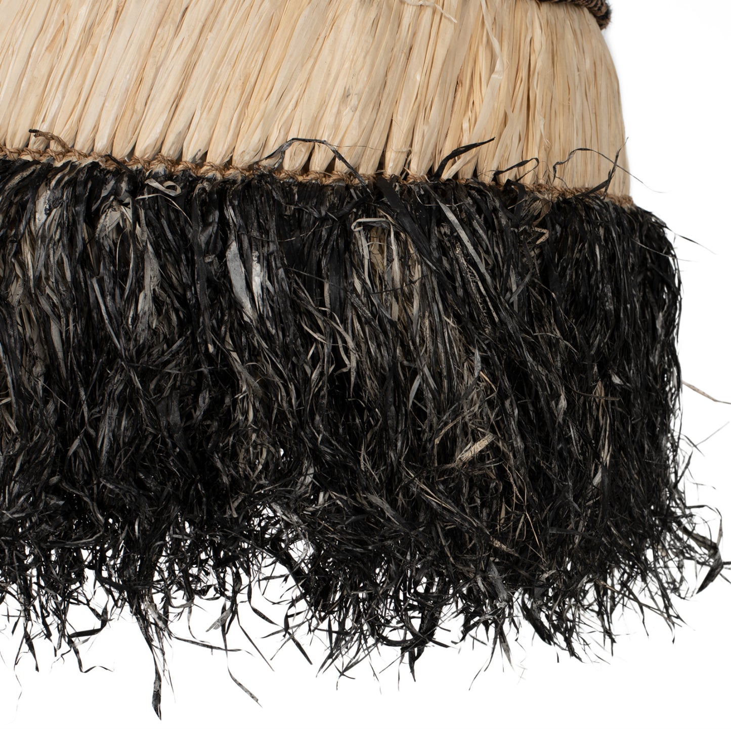 Ceiling Pendant Telag Hm7788 With Sisal And Abaca Fiber Cap In Natural-black 50x50x60hcm.