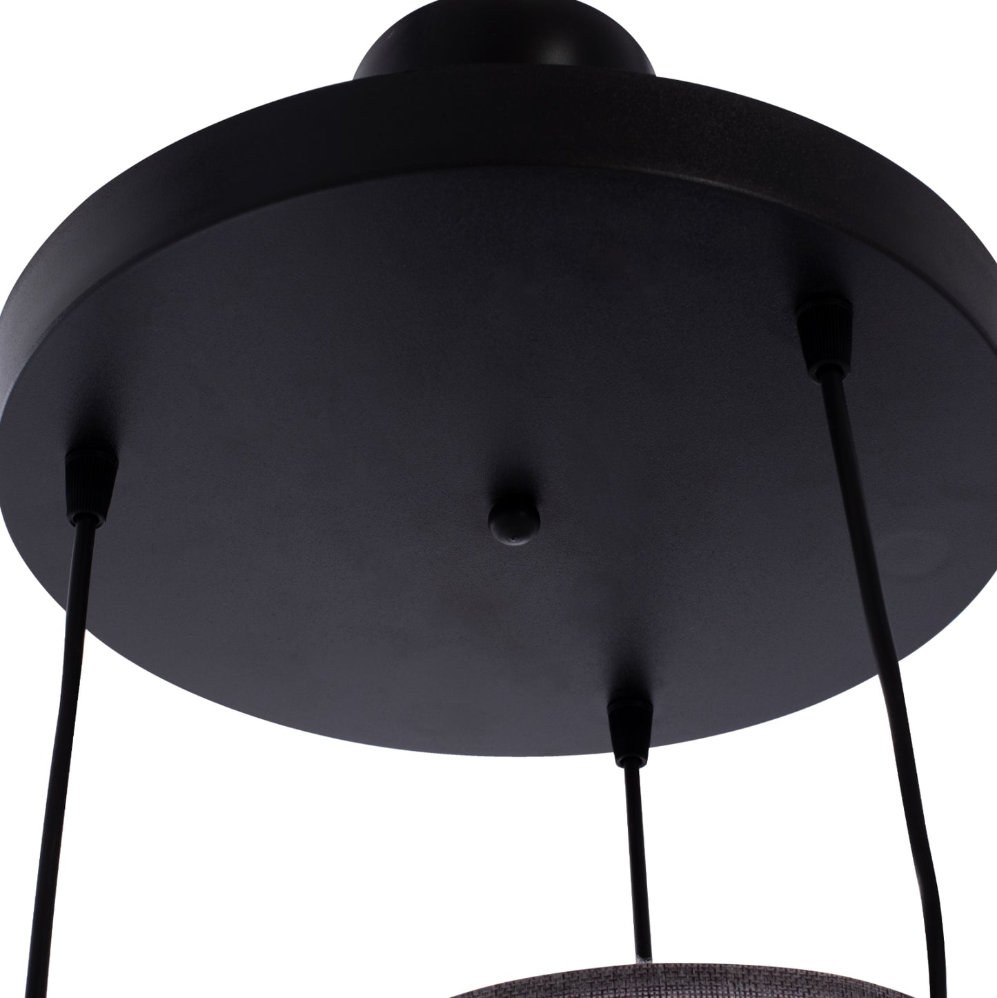 Ceiling Lamp Hm7622.13 Black Base, 3-piece Light Grey Drum Shades Asymmetrical