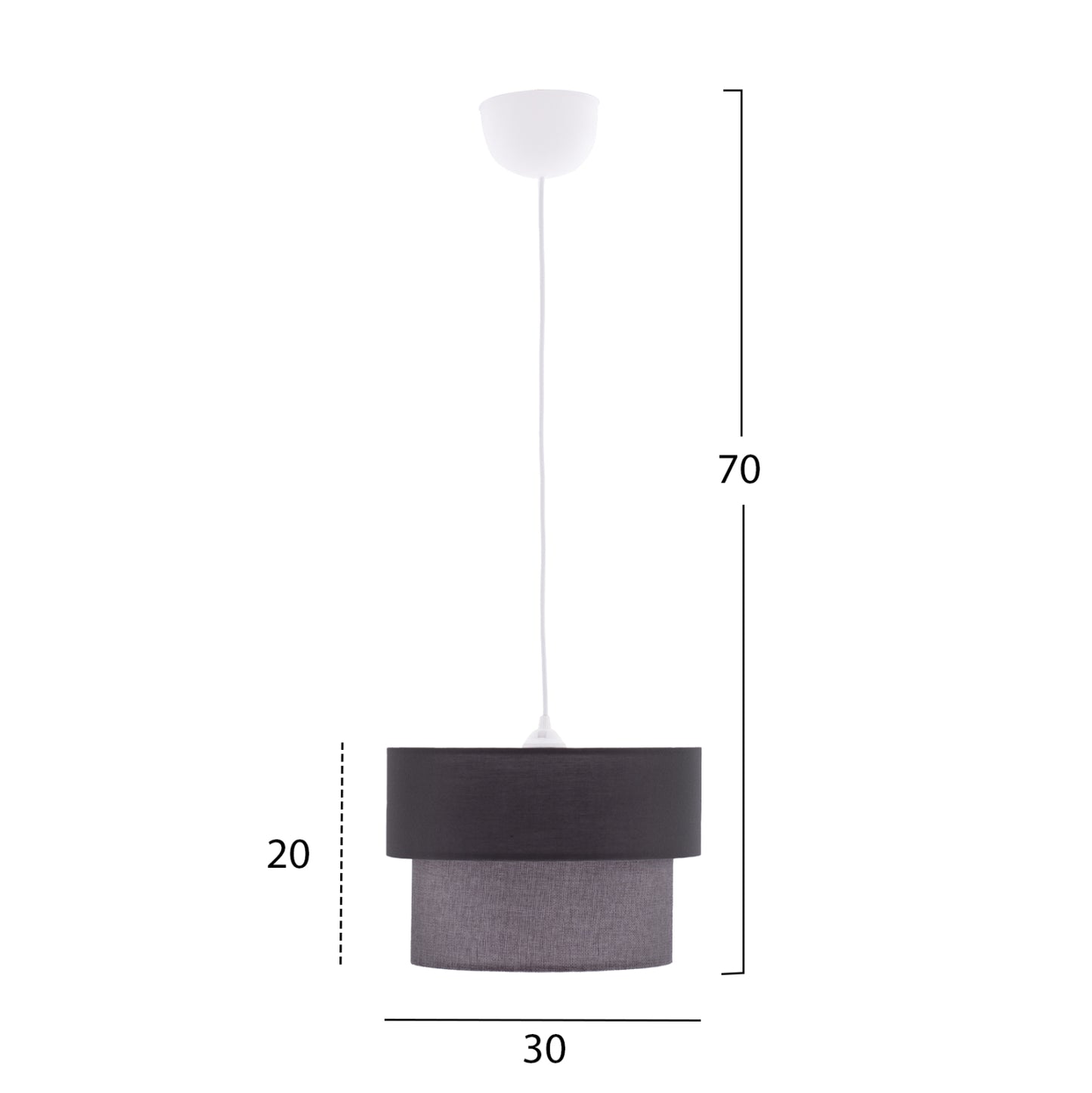 Pendant Ceiling Lamp Hm7619.02 Two-layer Fabric Drum, Plastic Frame