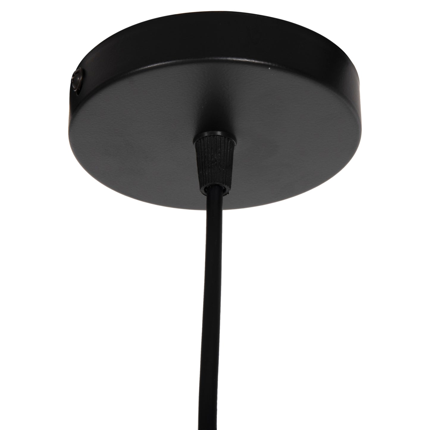 Ceiling Pendant Lamp Hm4080 Black Metal-wooden Detail On Top 35x35x112h Cm.