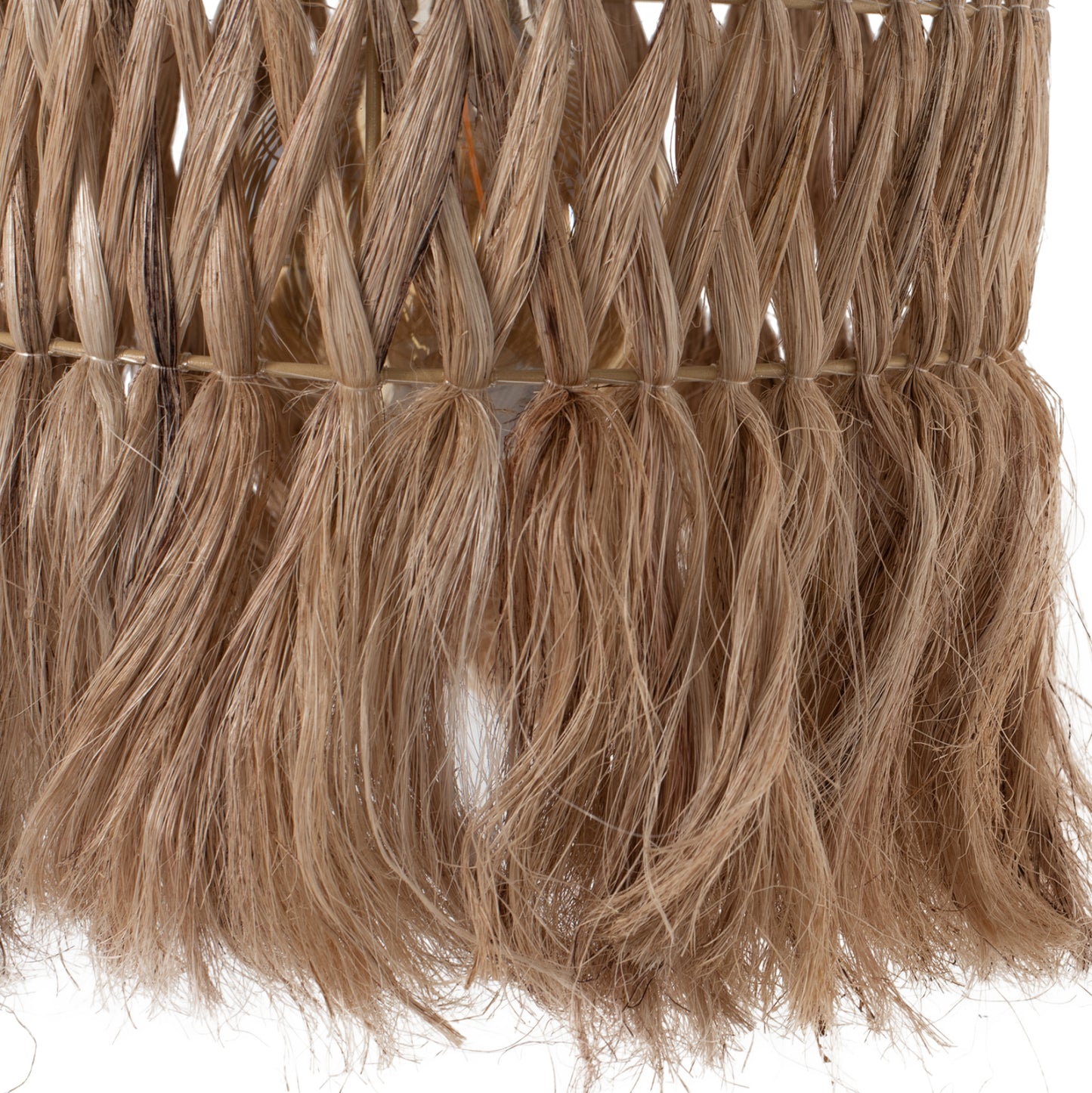 Ceiling Pendant With Cylindrical Cap Made Of Abaca Fibers In Natural Color 30x30x40hcm.hm7781