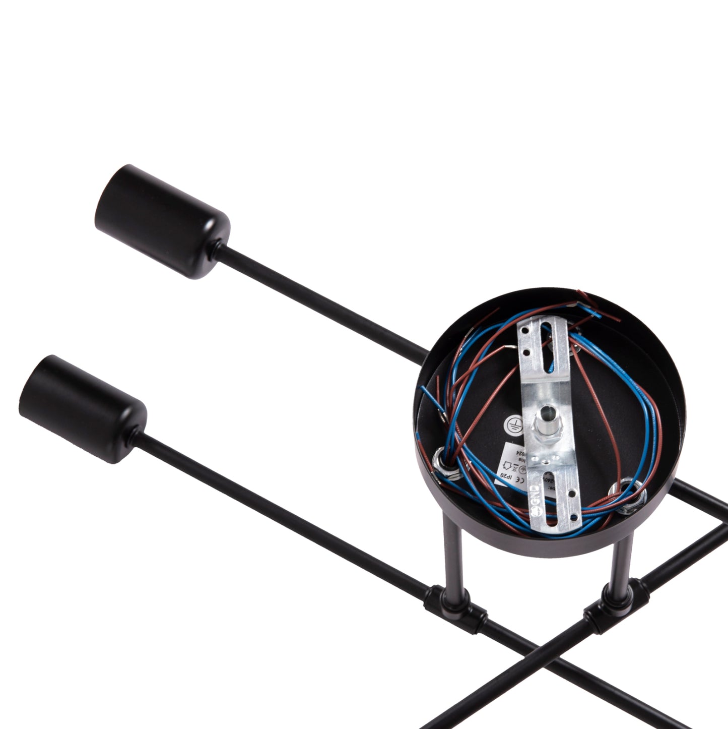 Ceiling Pendant Multilight Fixture Lighty Hm7427.11 Black Metal 51x51x23hcm.