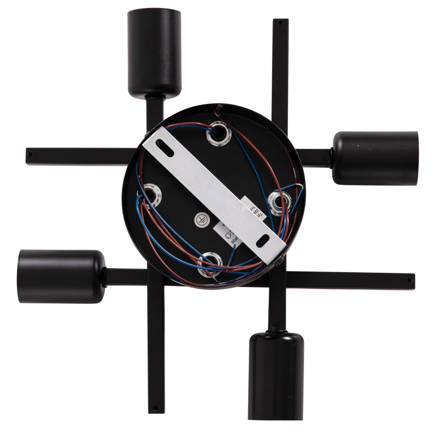Ceiling Pendant Multilight Fixture Lighty Hm7428.11 Black Metal 28x28x15hcm.