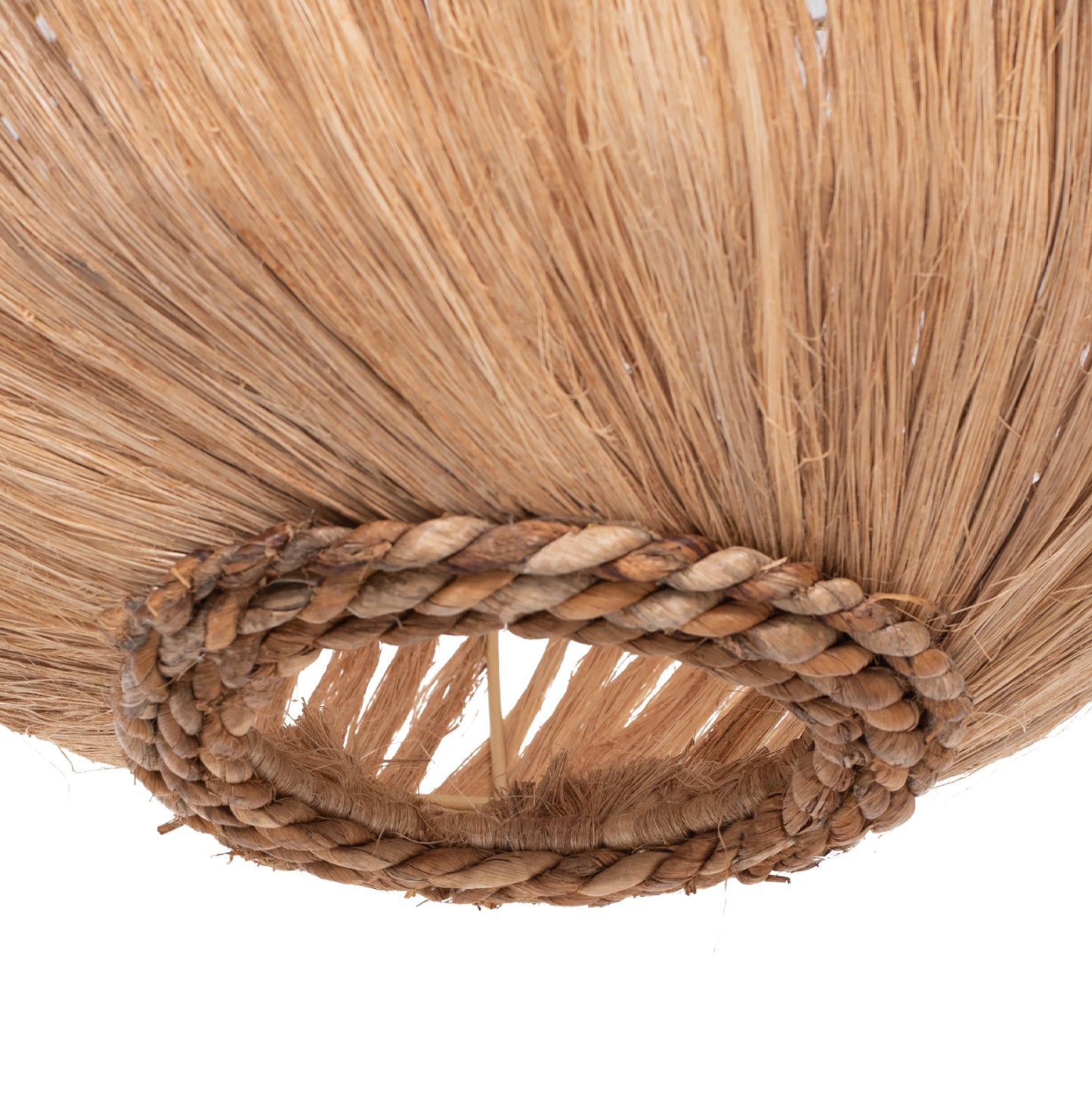Ceiling Pendant Spherical Made Of Abaca Fibers In Natural Color Φ45x45-80hcm.hm7769