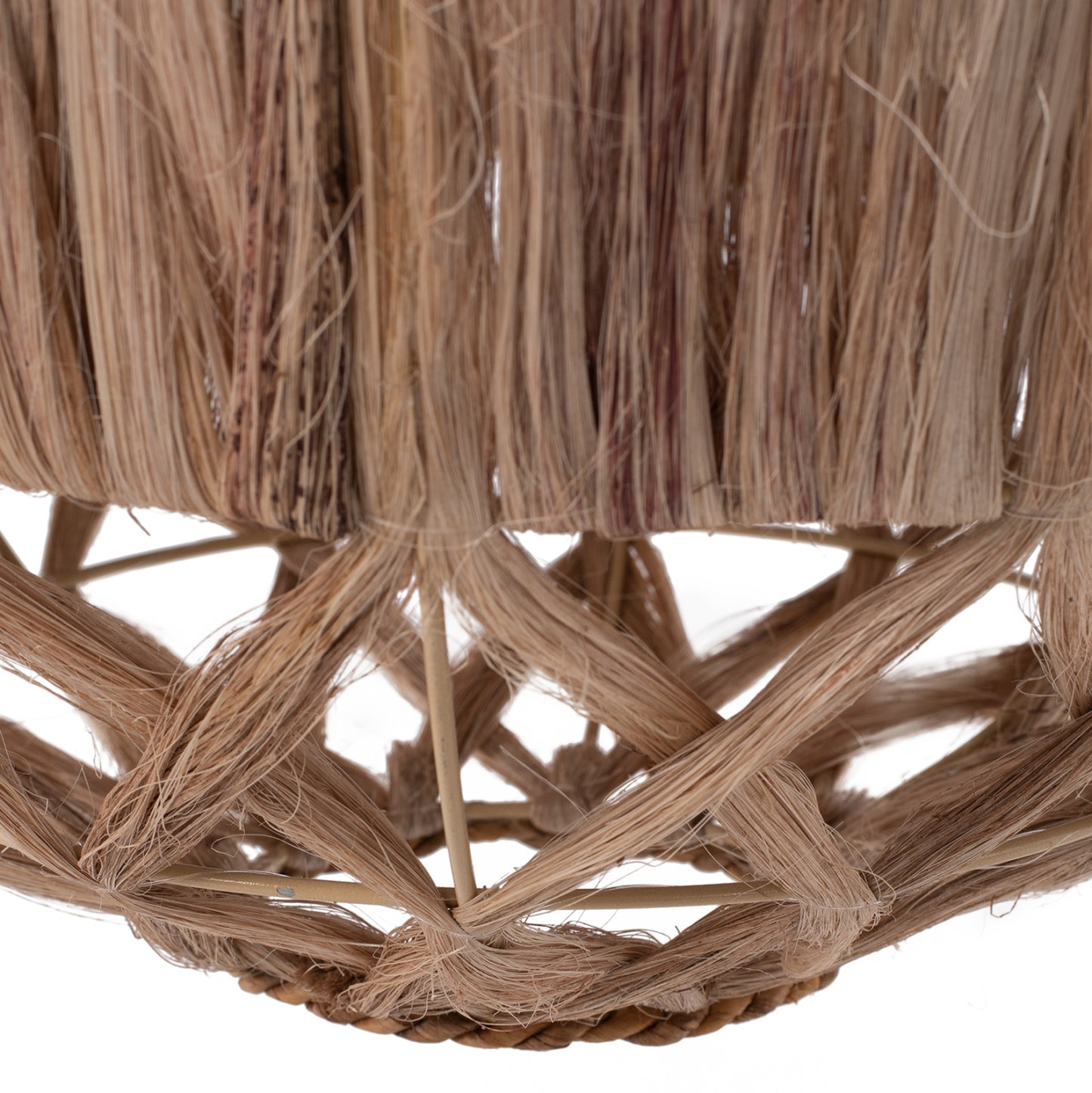 Ceiling Pendant Spherical With Abaca Fibers In Natural 44x44x46-80hcm.hm7779