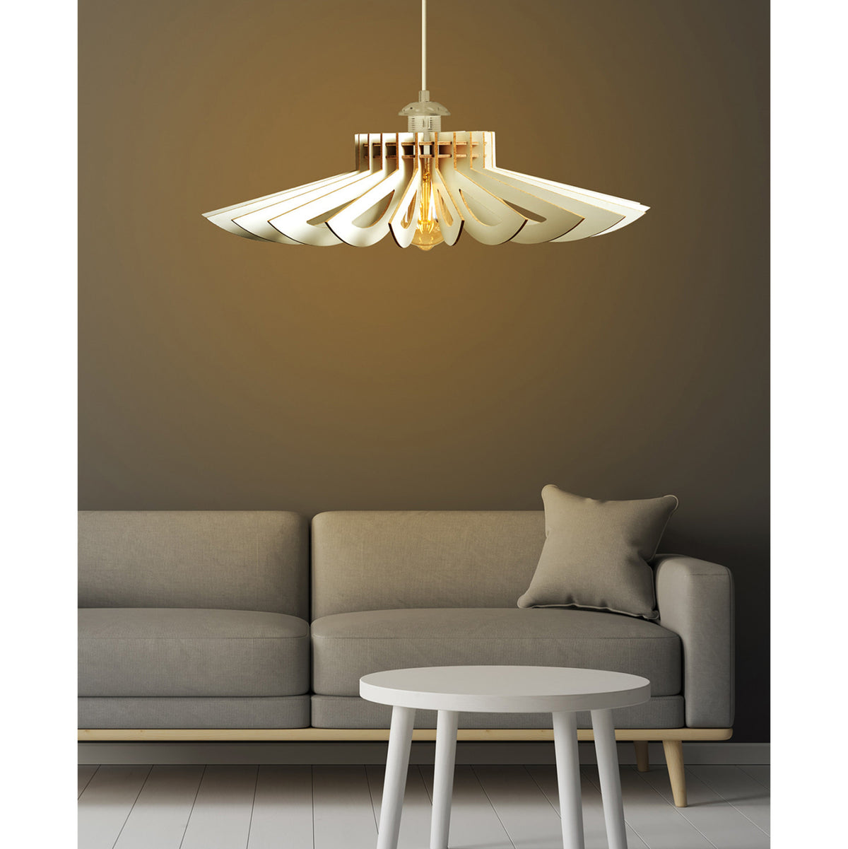 Ceiling Pendant Lamp Hm7348.02 Mdf In White Φ68x50hcm.