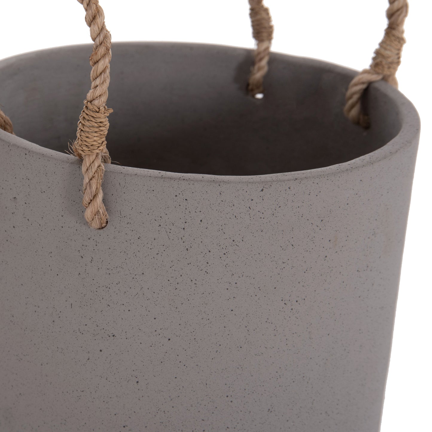 Indoor Planter/pot Series Tryll Hm4690s Fiber Cement In Grey & Rope Φ23x20hcm.