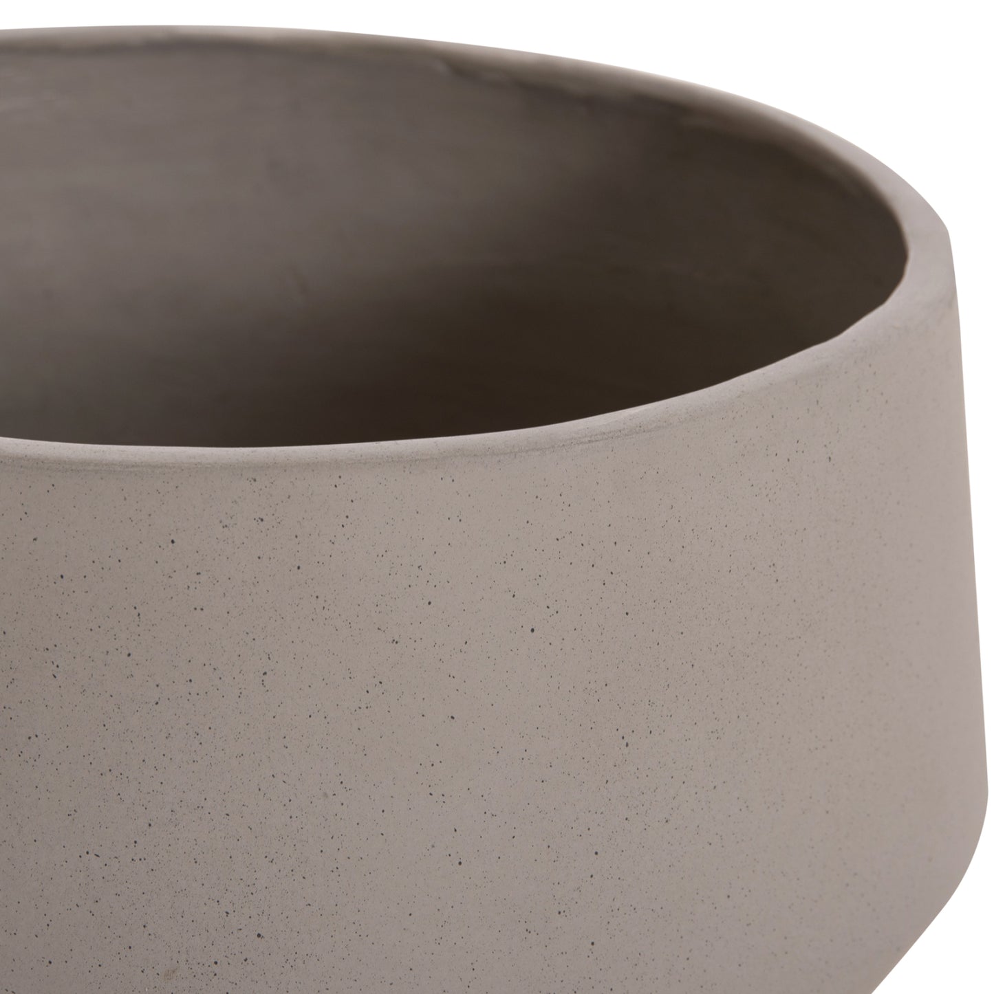 Indoor Pot Quan Hm4680.03s Fiber Cement In Grey--teak Base Φ37x36hcm