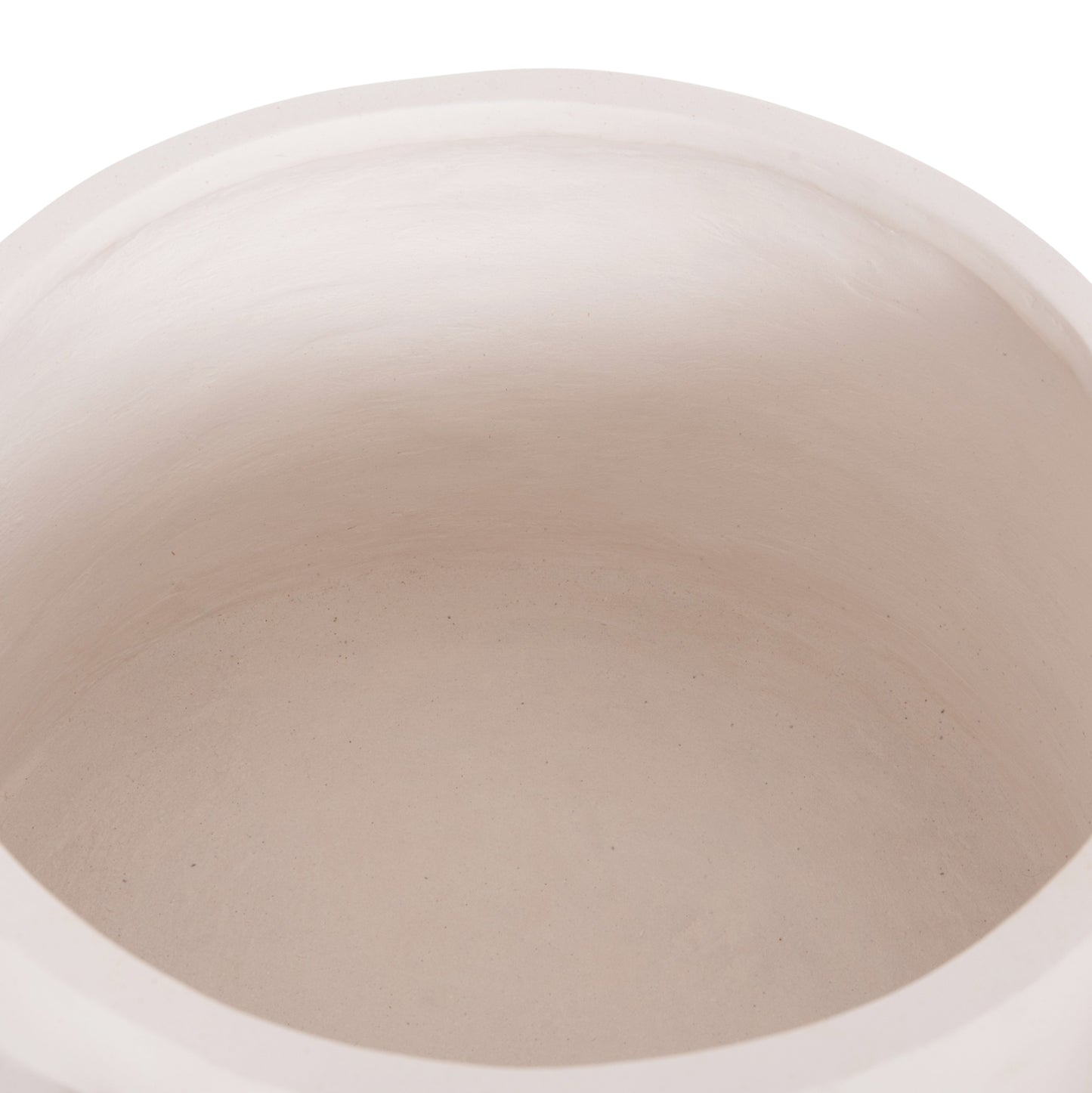 Indoor Pot Hoff Hm4682.02l Fiber Cement In White Color--teak Base Φ50x35hcm
