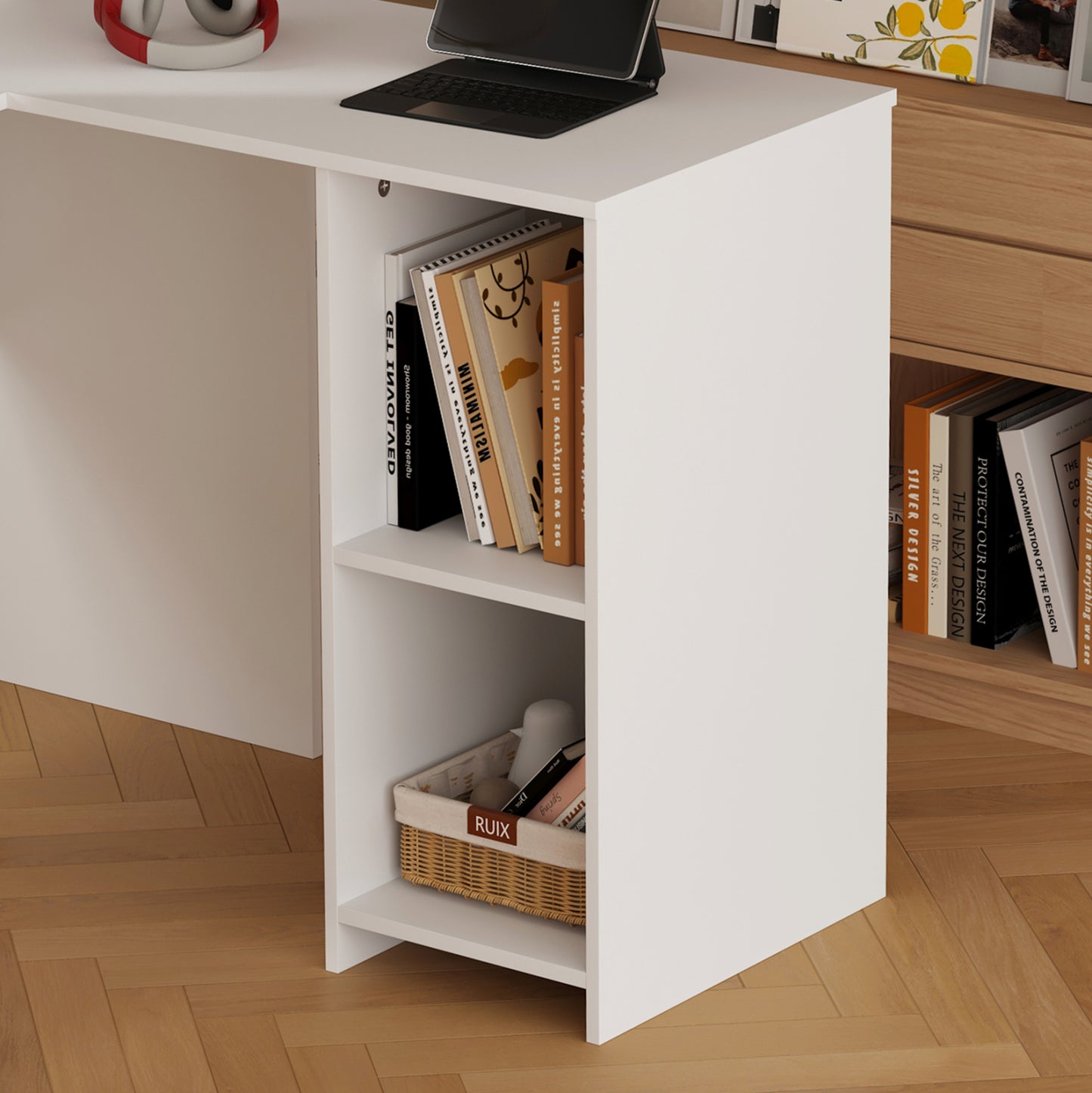 Corner Desk Shig Hm2135.03 Mdf In White 140x120x75hcm.