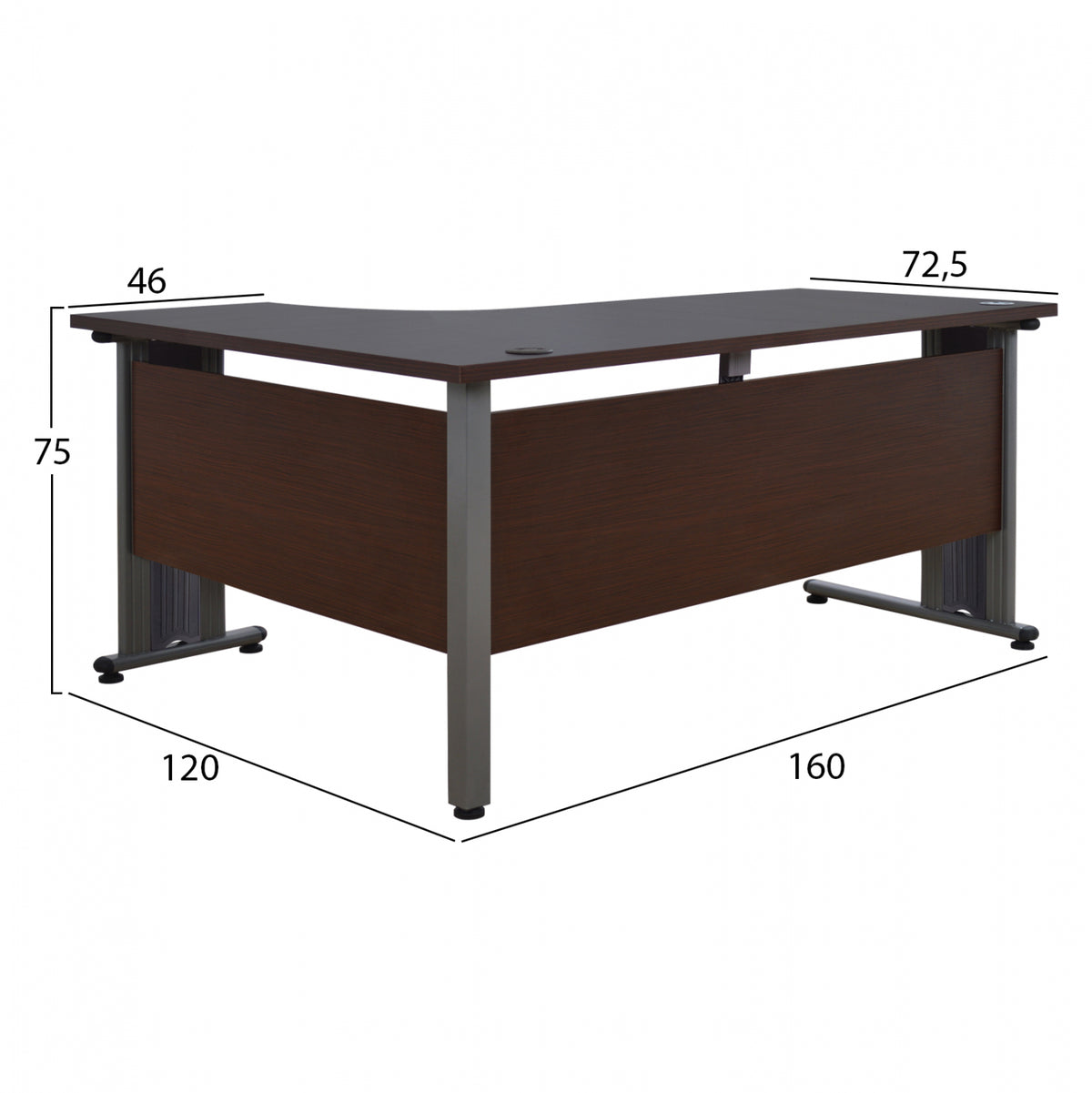 Professional Right Corner Office Hm2043.02r Wenge 160x120x75