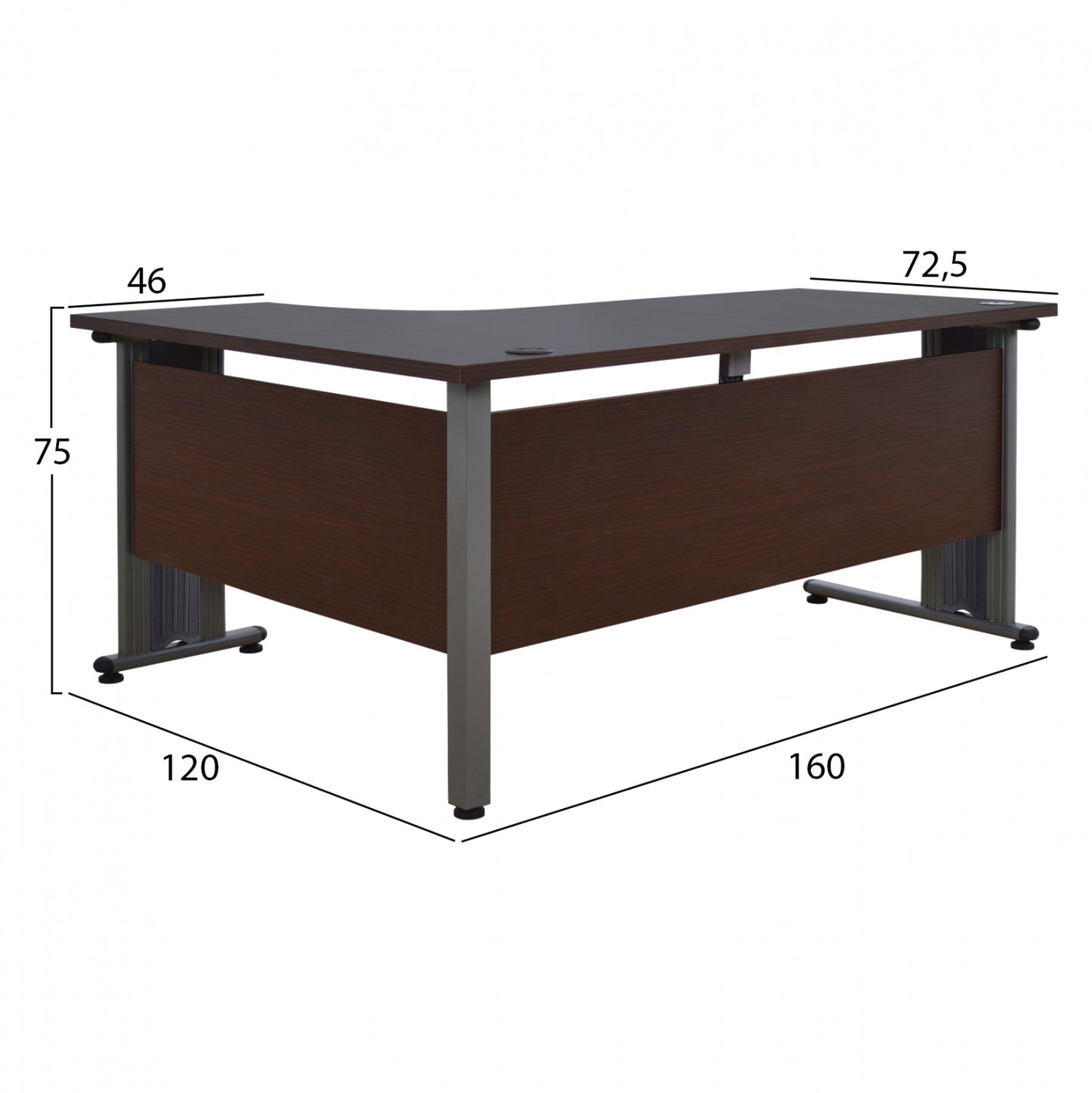 Professional Right Corner Office Hm2043.02r Wenge 160x120x75