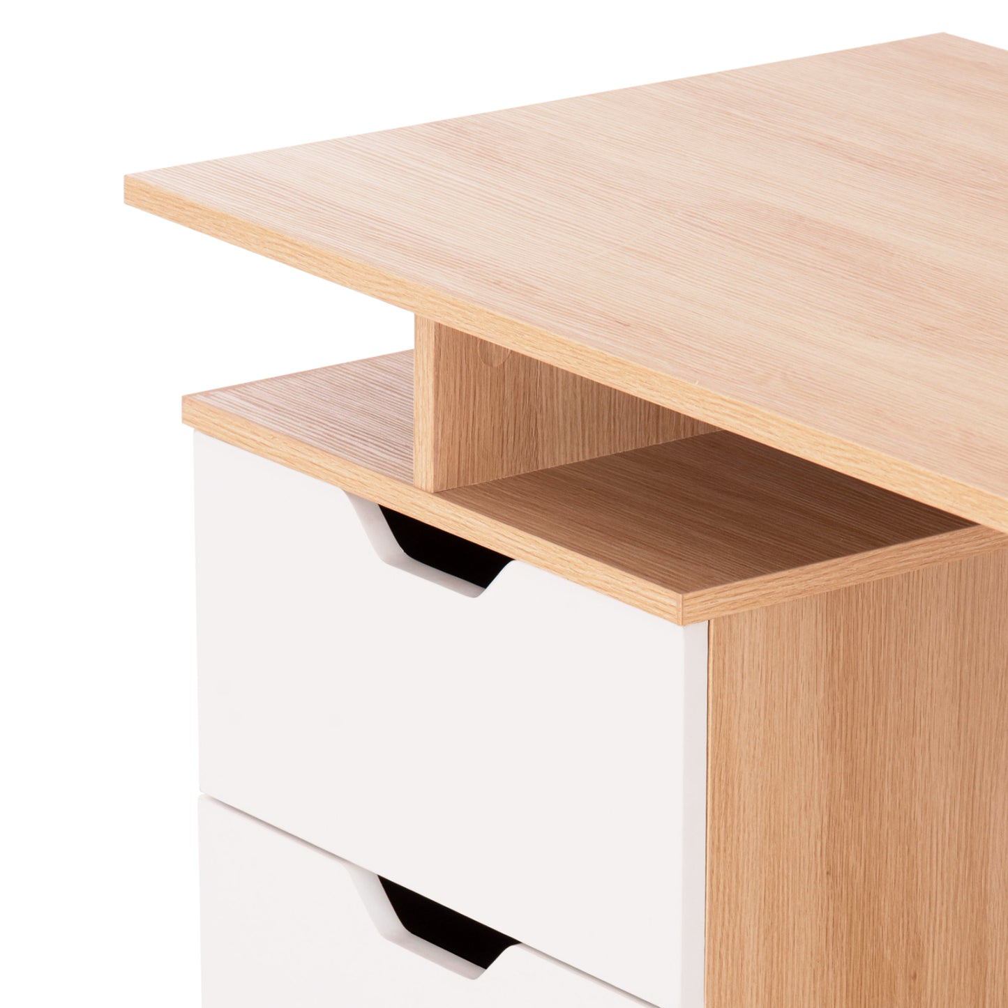 Desk With Drawers Colt Hm18291 Melamine In Sonama-white 120x53x75hcm.
