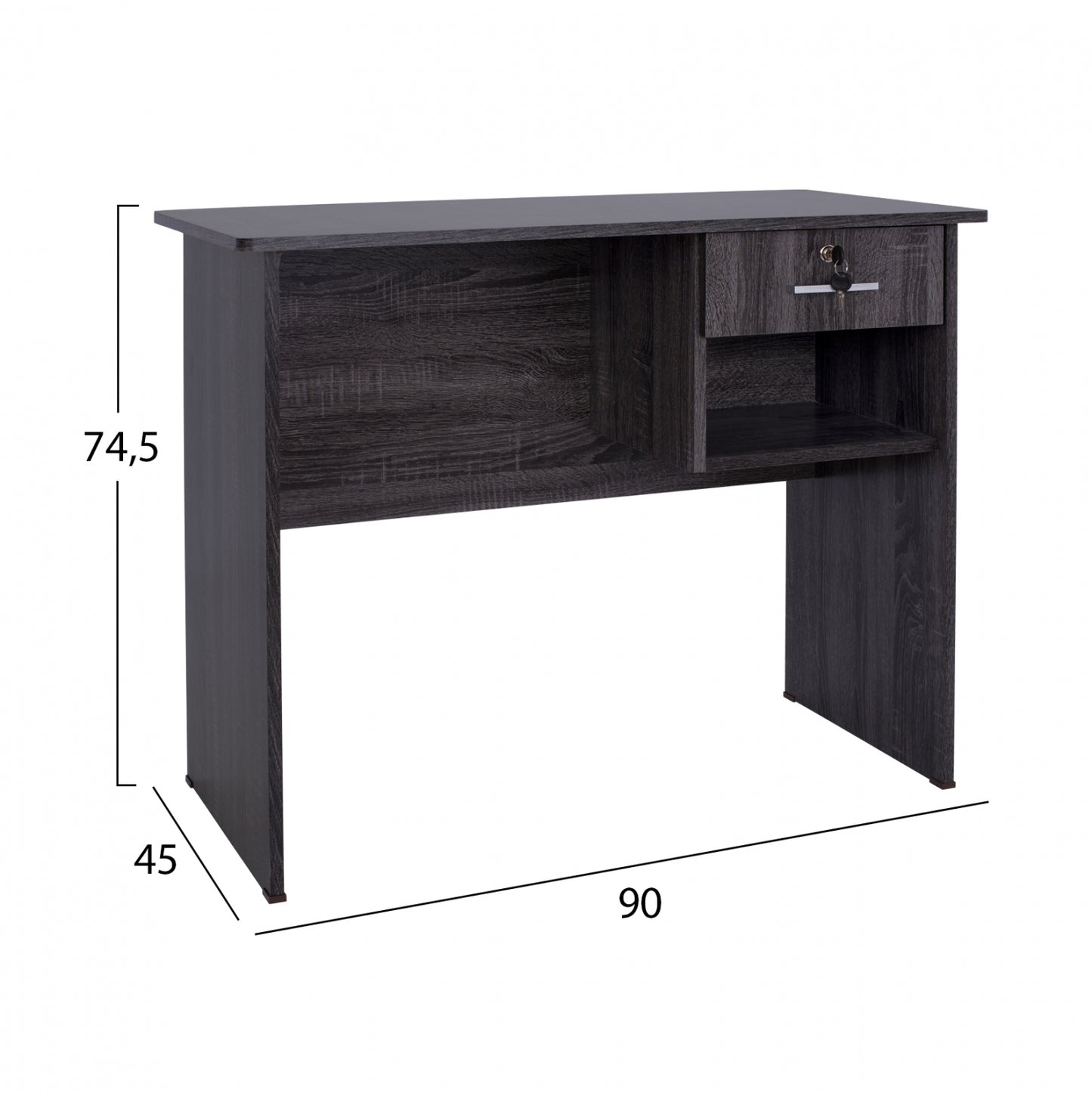 Office Melamine With Drawer Hm2283.01 In Grey Color 90x45x74.5