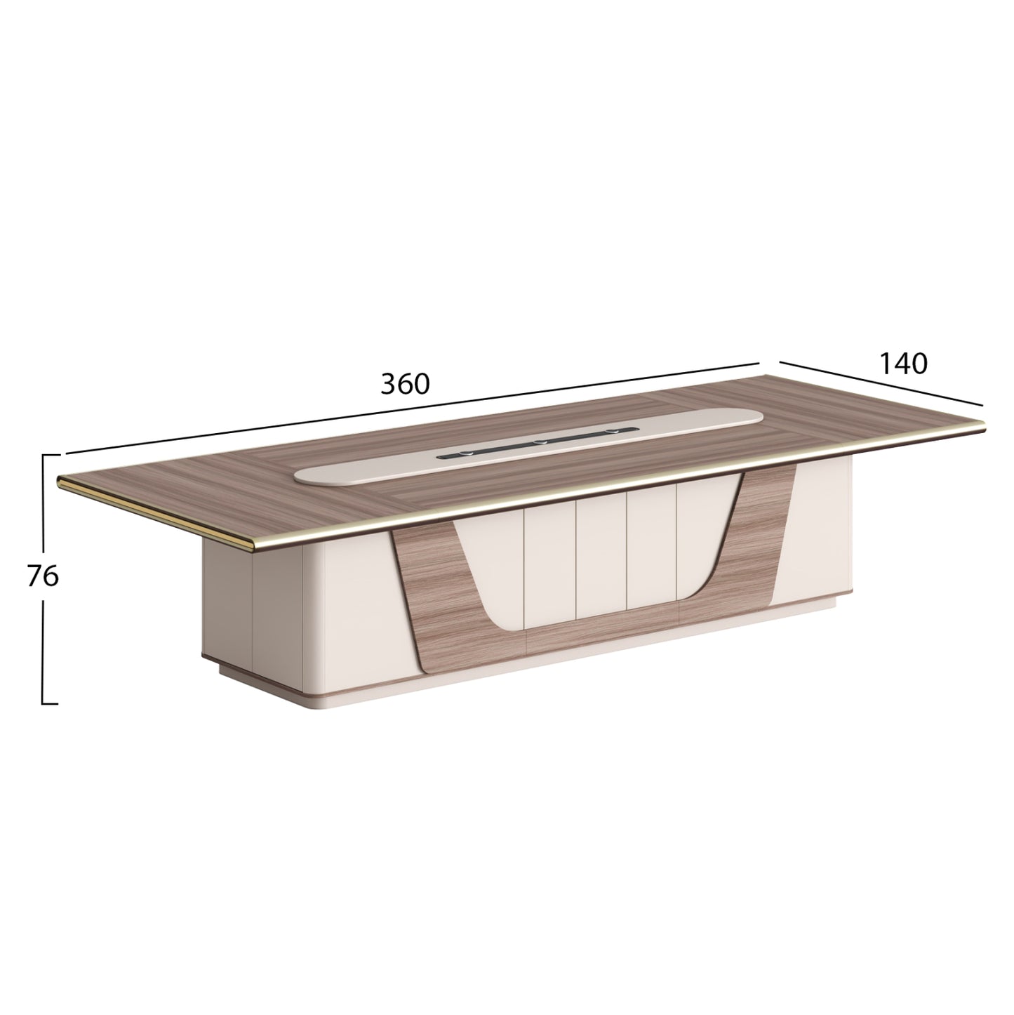 Conference Table Superon Hm2145 Melamine In Natural-beige 360x140x76hcm.