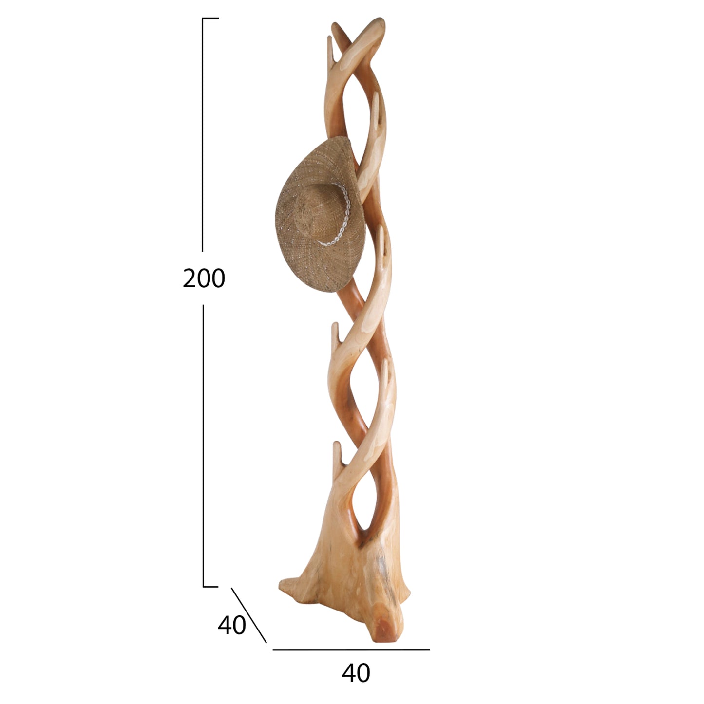 Coat-stand Hm9365 Solid Suar Natural Color 40x40x200
