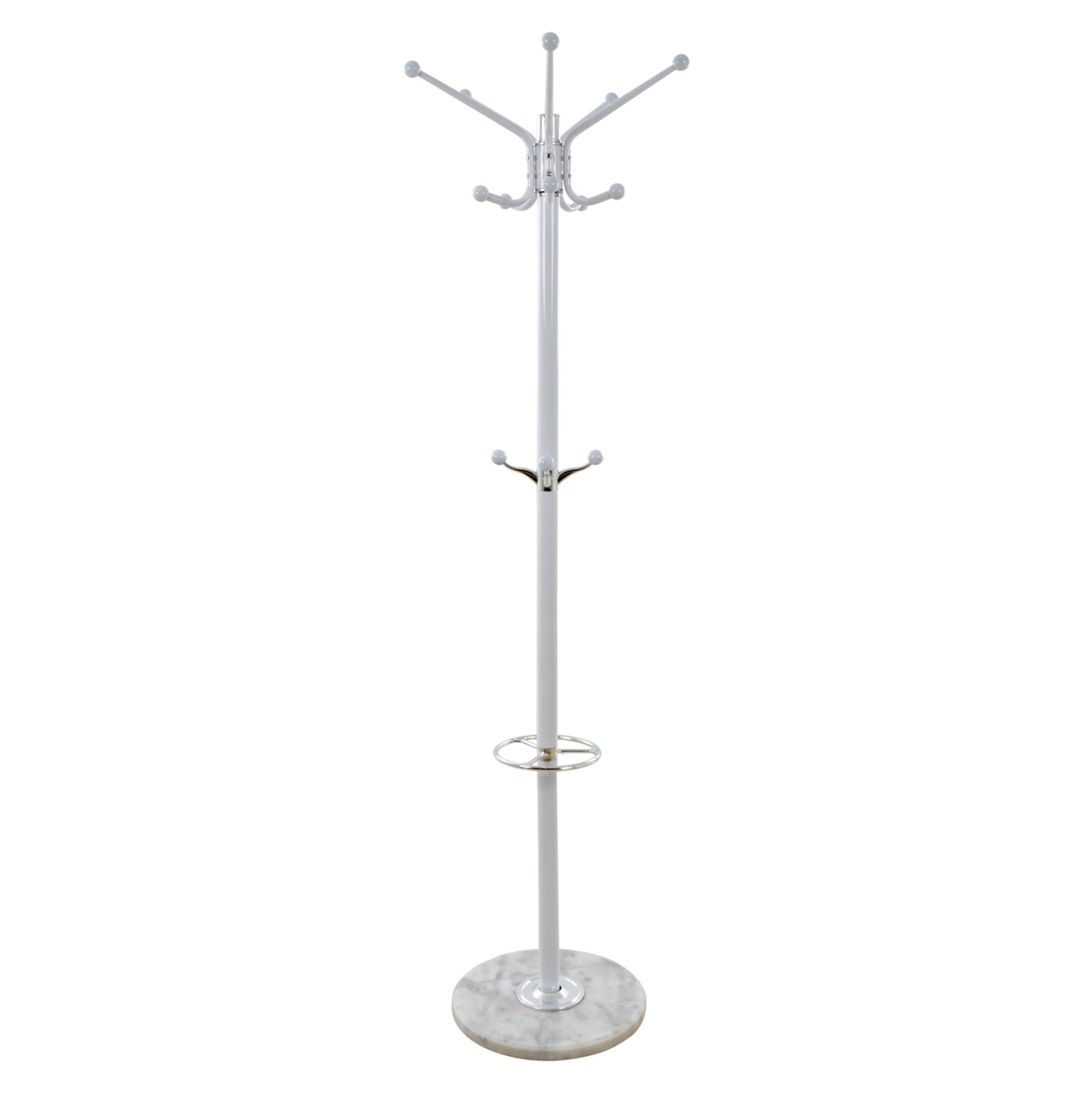 Hat/coat Stand Metallic Hm0039.02 Rotating White With Marble ''37x170 Cm