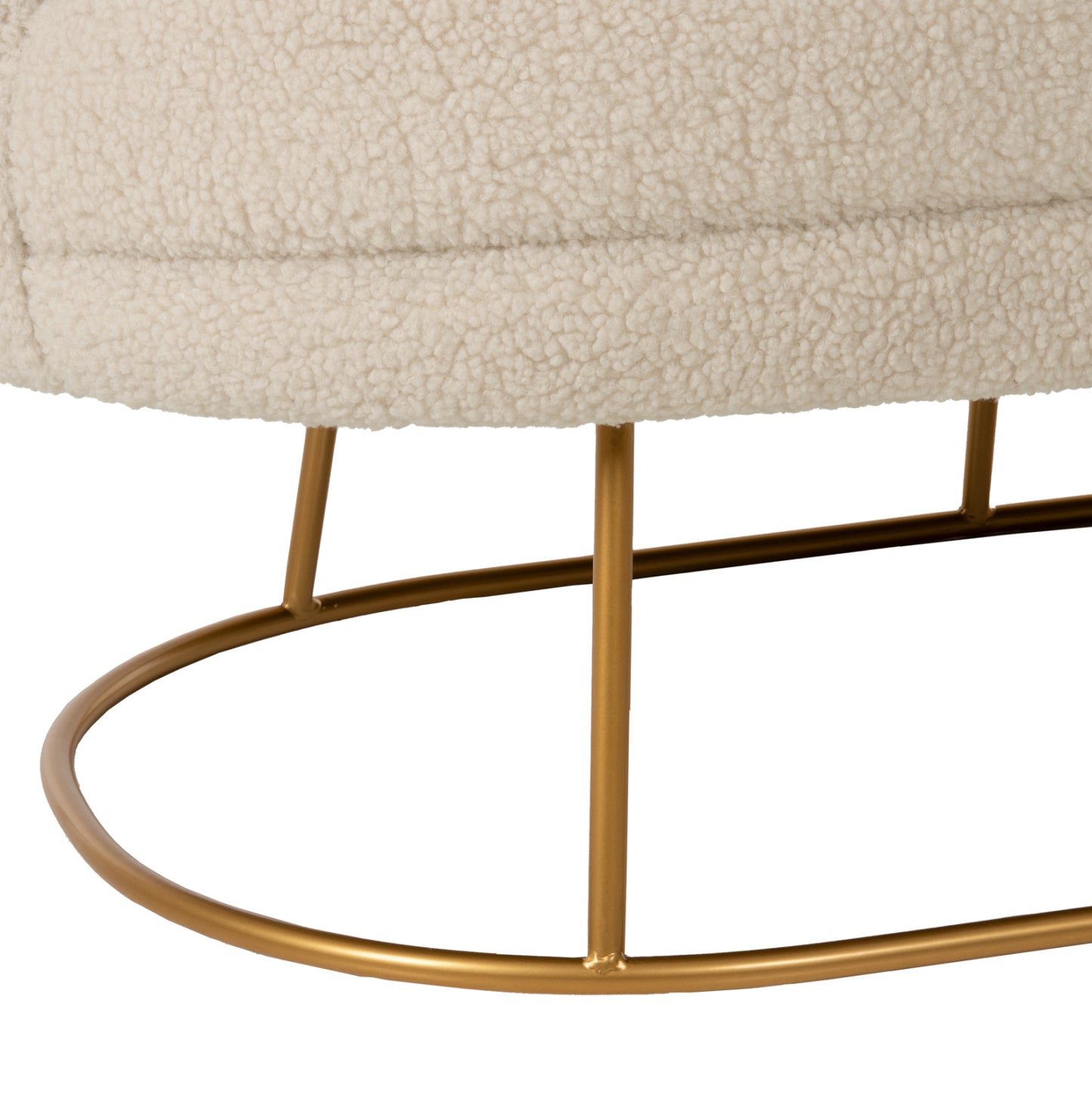 Sofa 2-seater Arien Hm8492.20 Ecru Boucle Fabric And Gold Metal Base 130x75x85hcm.