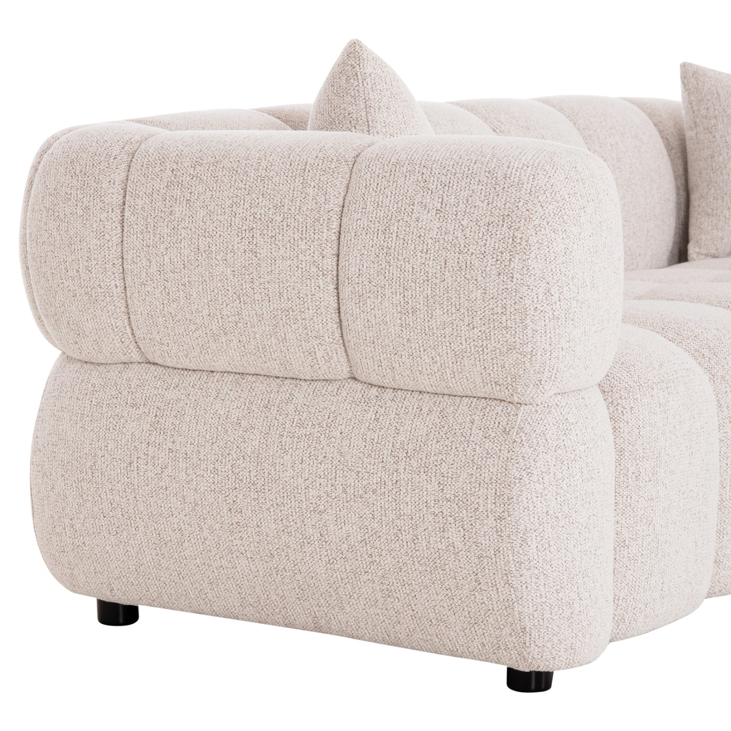 Sofa 3-seater Norika Hm3331.02 Ecru Fabric 220x88x85hcm.