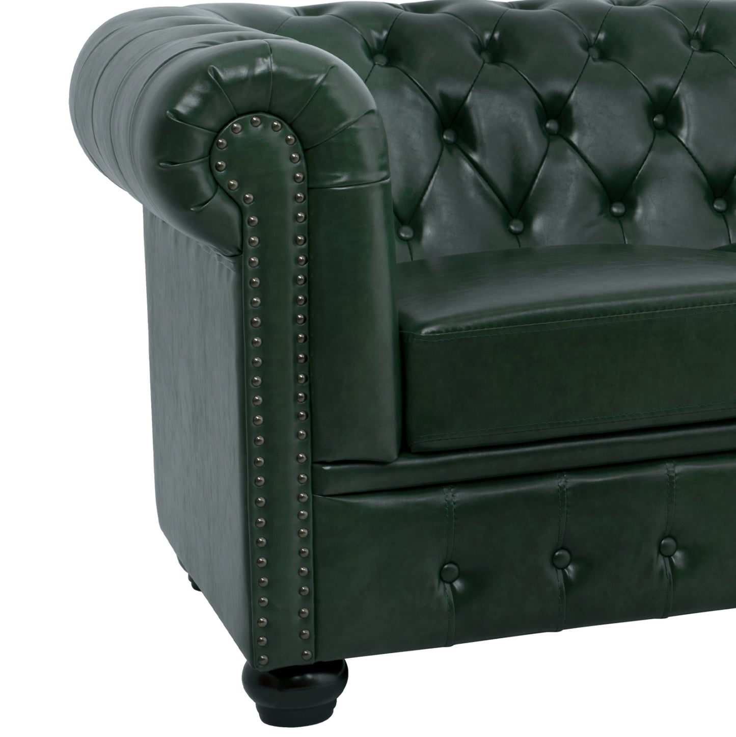Sofa 3 Seater T. Chesterfield Hm3009.08 Pu Cypress Green 208x90x73 Cm.
