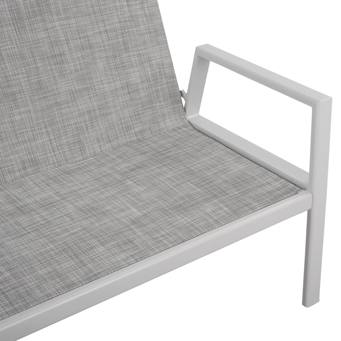 2 Seater Sofa Aluminum Hm5561.01 White With Pillows