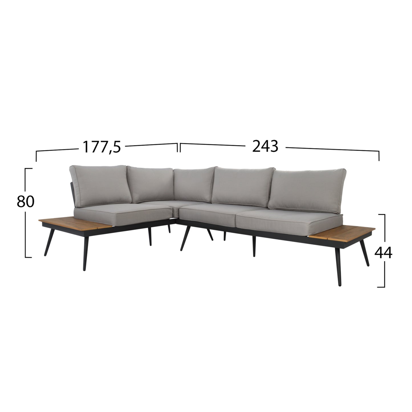 Corner Sofa Aluminum With Table For Outdoor Spaces Hm5126.12