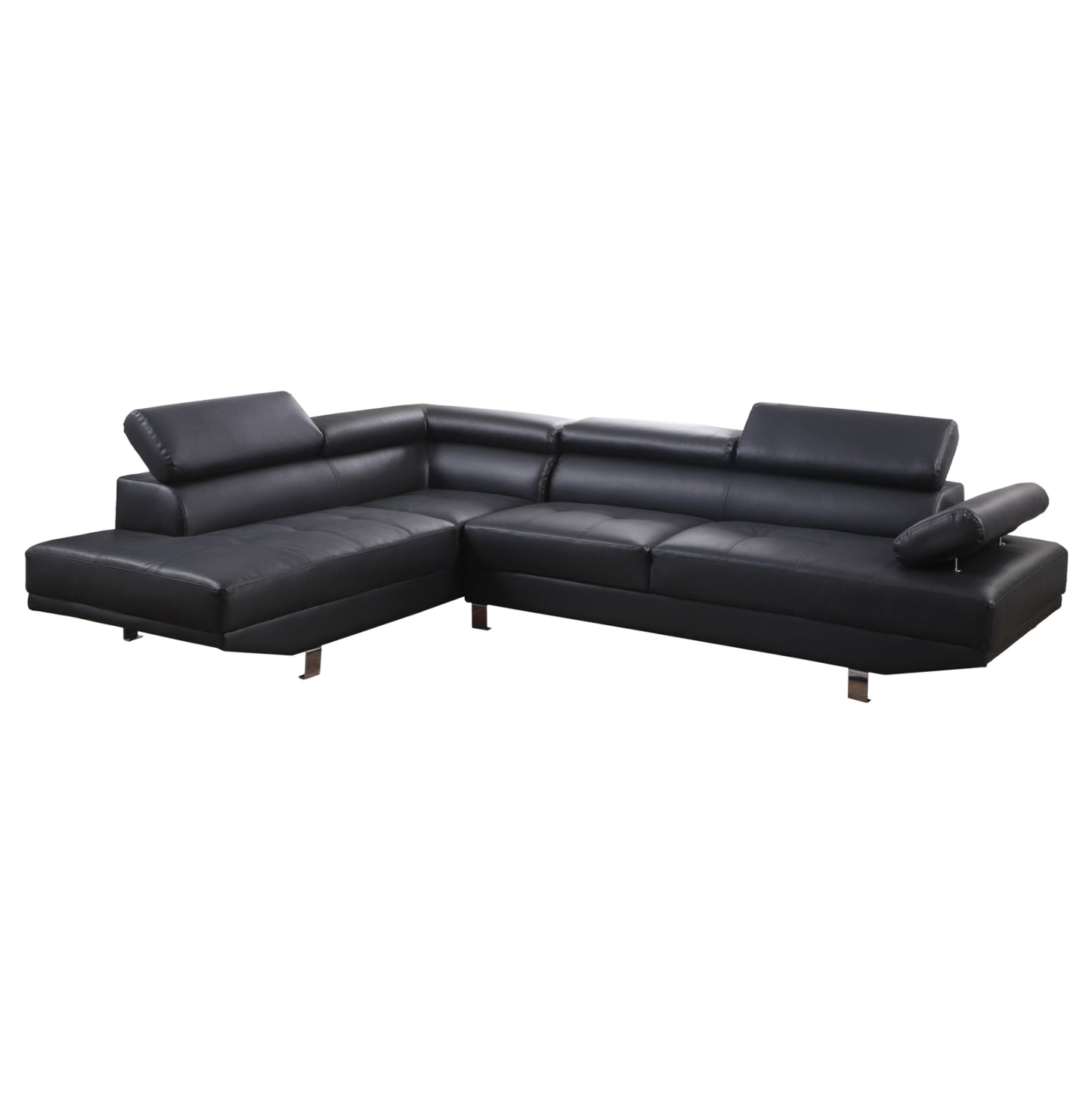 Left Corner-sofa Goro Hm3084.02l Black Pu 270x200x87Η Cm